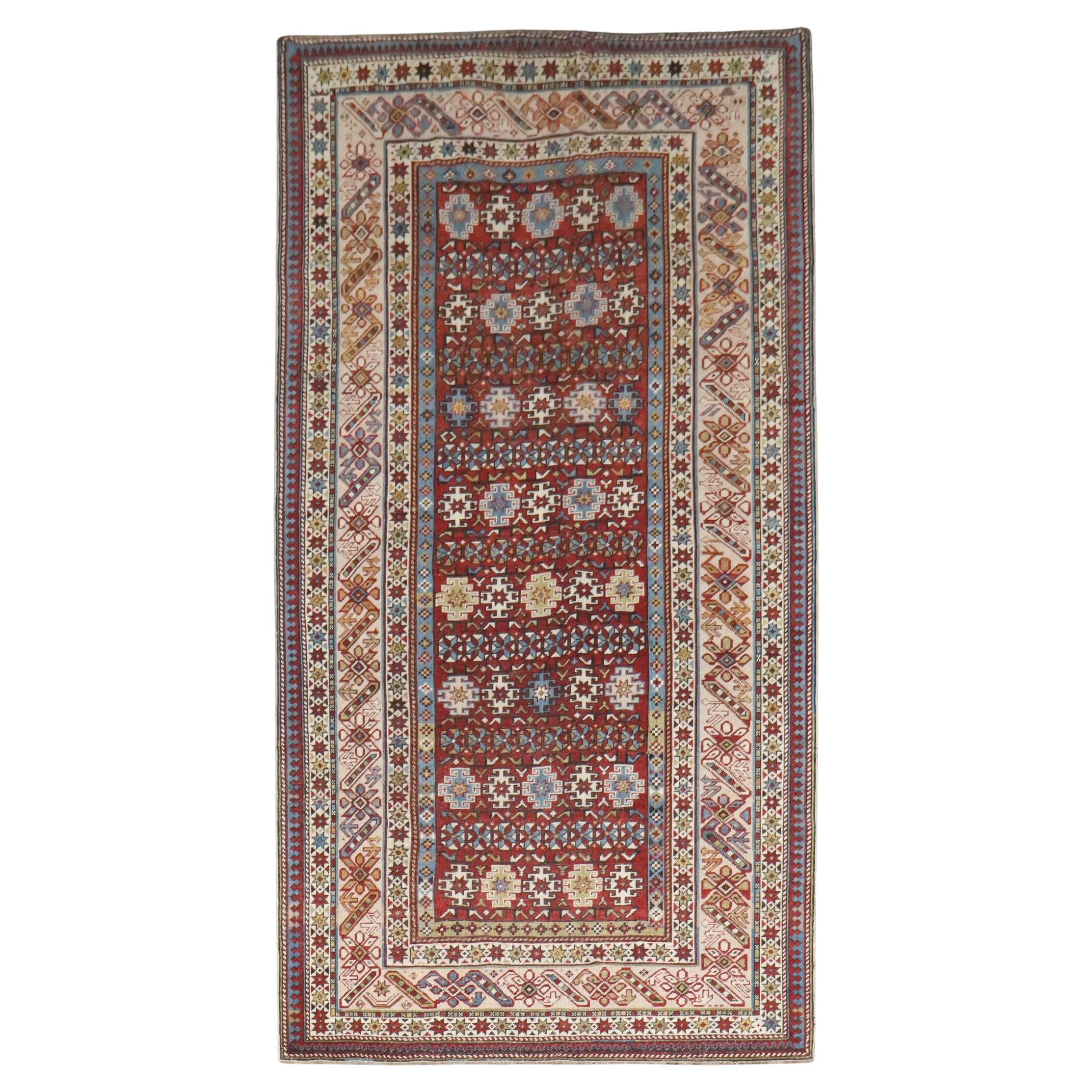 Zabihi Collection Antique Caucasian Chi Chi Kuba 19th Century Rug