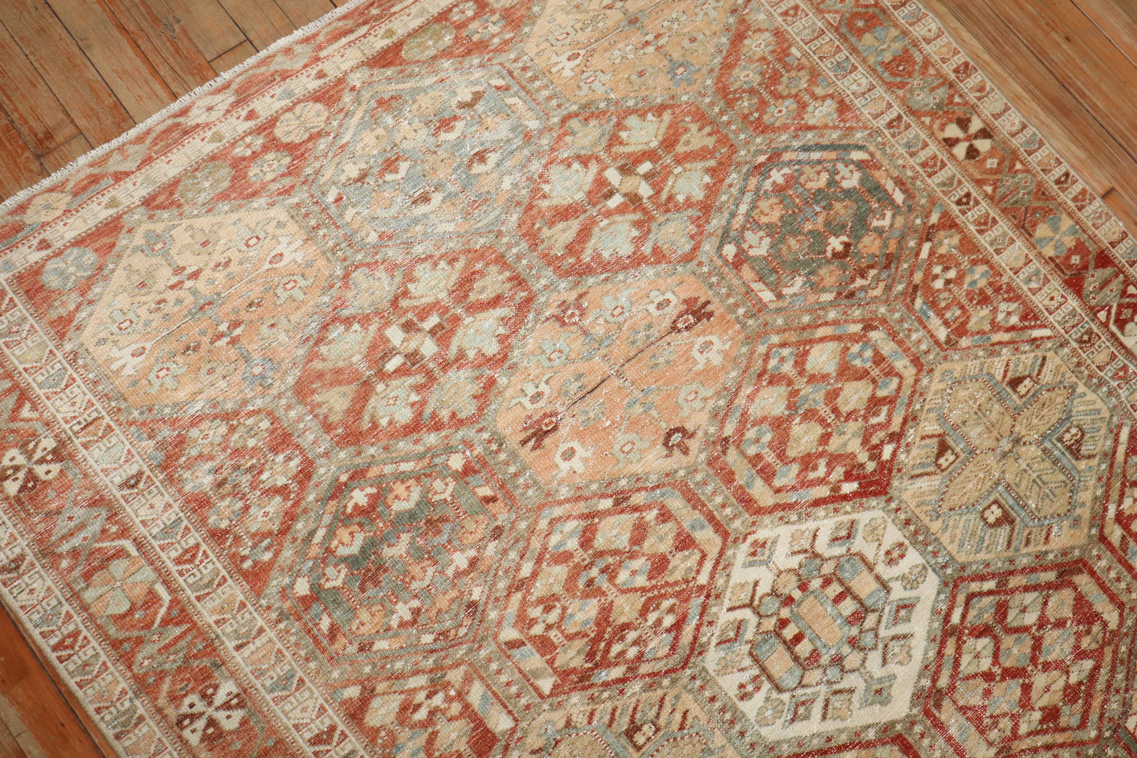  Geometric Accent size Persian Bakhtiari rug with an all-over garden design 

Measures: 4'6'' x 6'5'' circa 1940