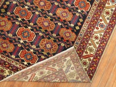 Zabihi Collection Antique Navy Northwest Persian Accent Rug