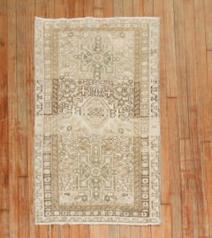 Zabihi Collection Antique Neutral Color Heriz Rug