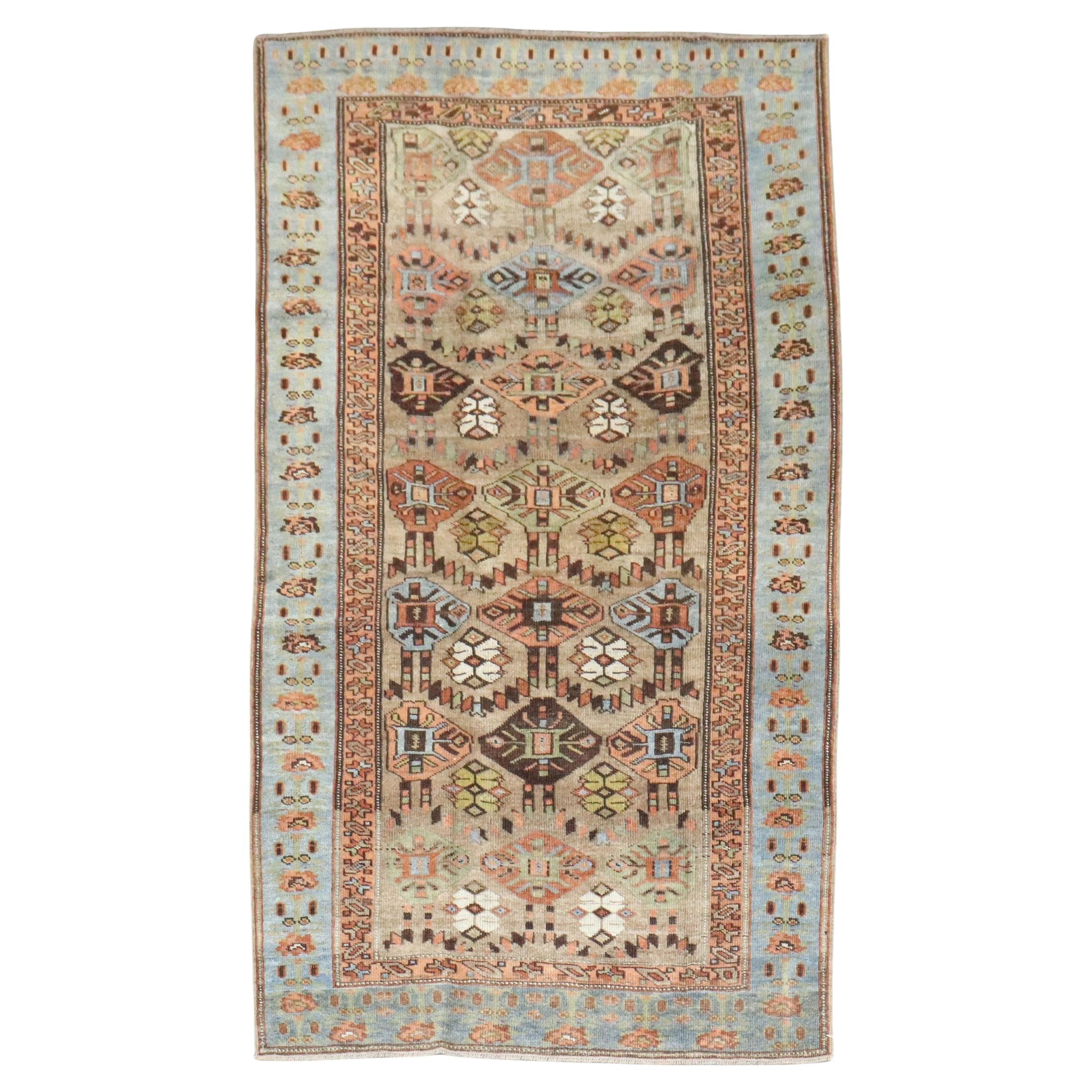 Zabihi Collection Antique Northwest Persian Serab Geometric Scatter Rug For Sale