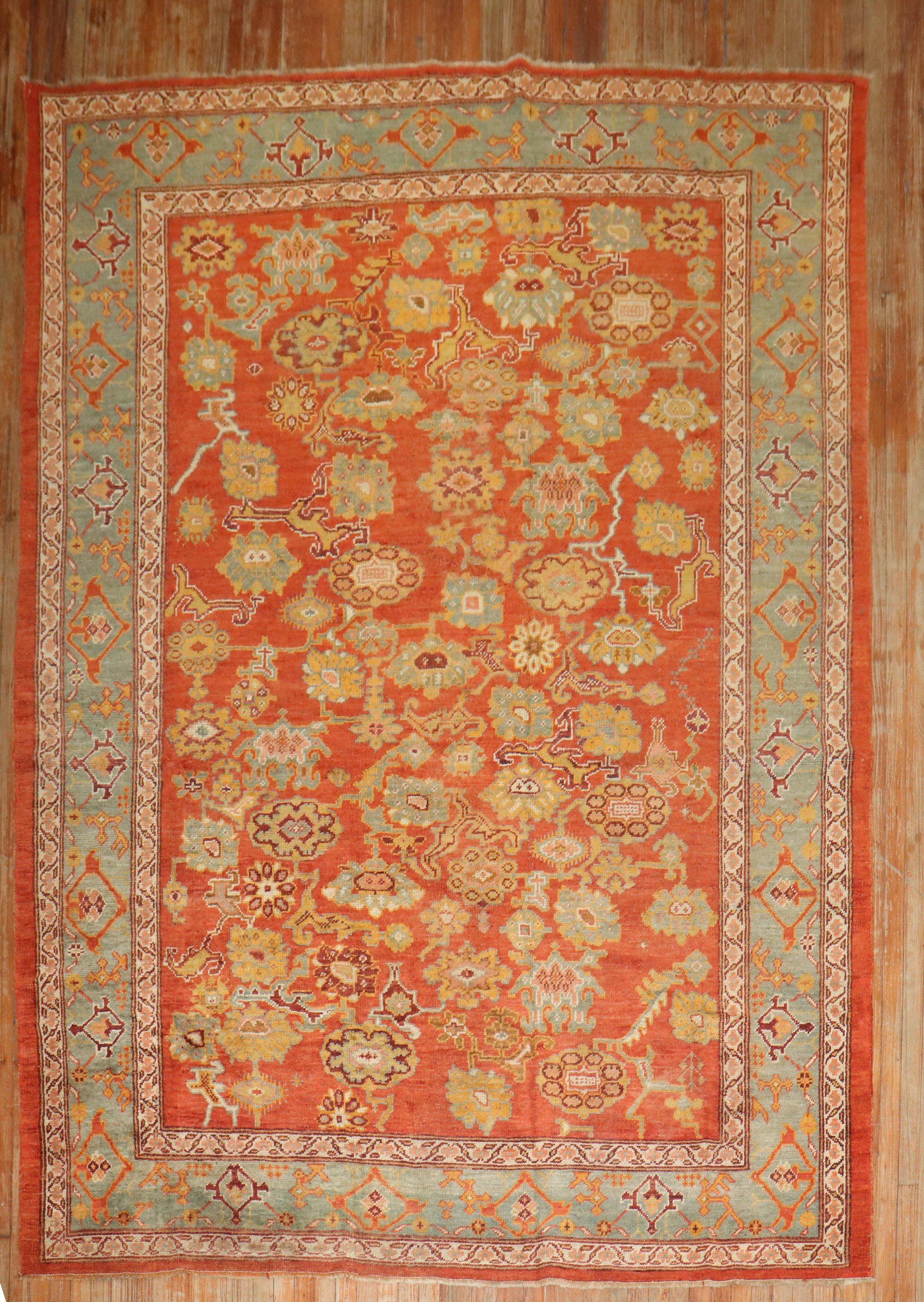 Description
an early 20th Century Antique Turkish Oushak Rug

Details
rug no.	j3467
size	7' 10