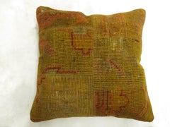 Zabihi Collection Antique Patchwork Turkish Oushak Rug Pillow