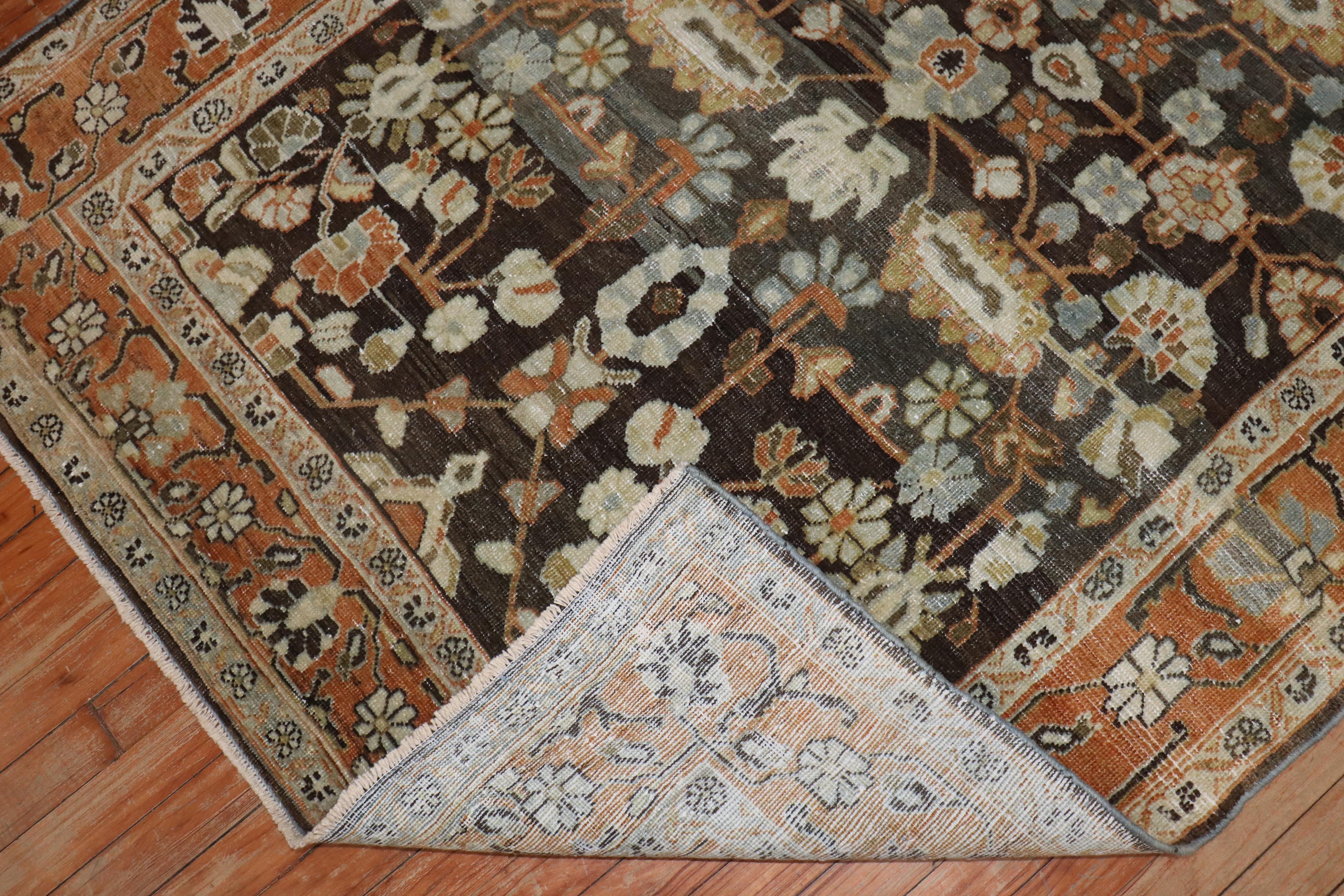 Zabihi Collection Antique Persian Accent Rug In Good Condition For Sale In New York, NY