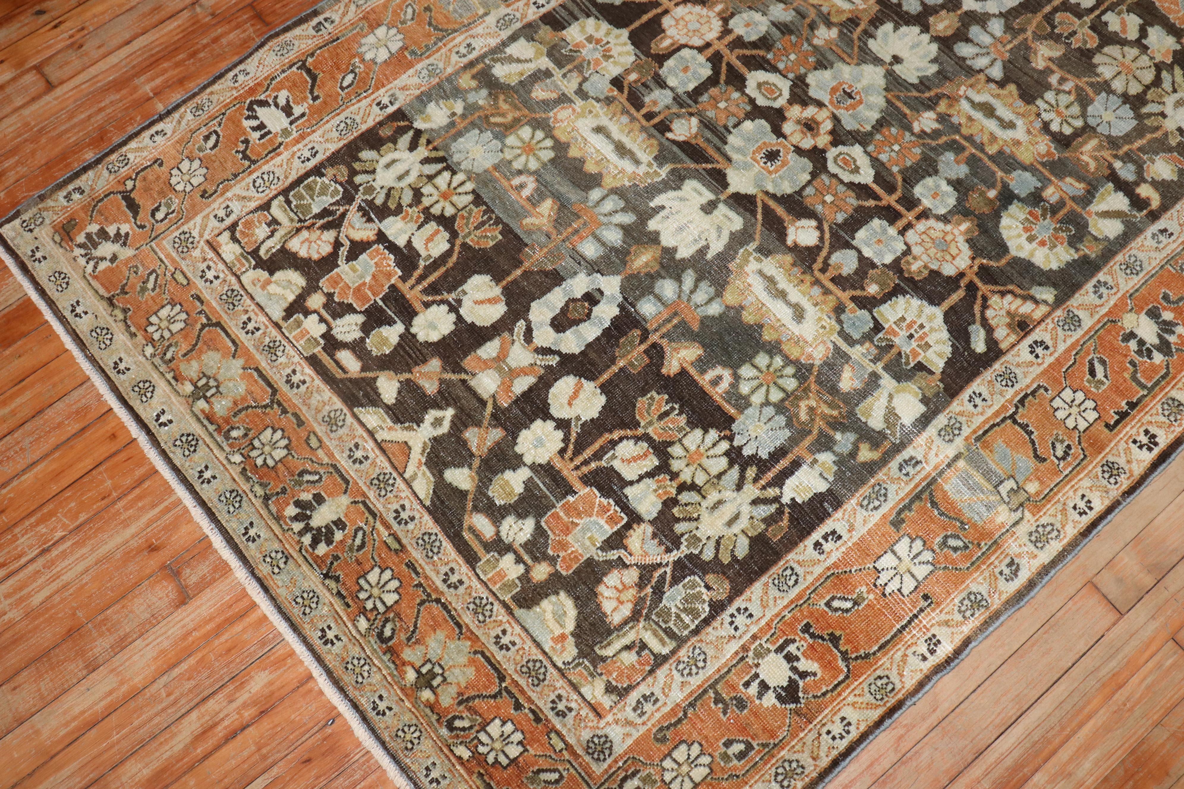 20th Century Zabihi Collection Antique Persian Accent Rug For Sale