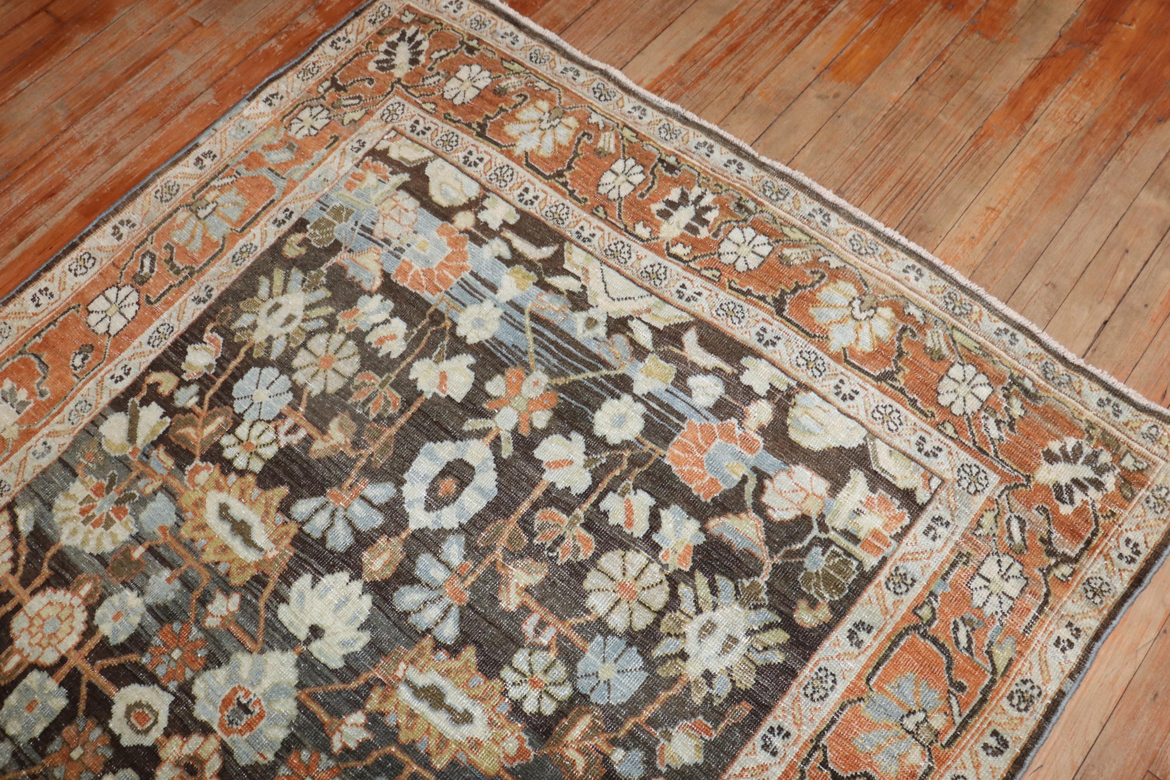 Zabihi Collection Antique Persian Accent Rug For Sale 2