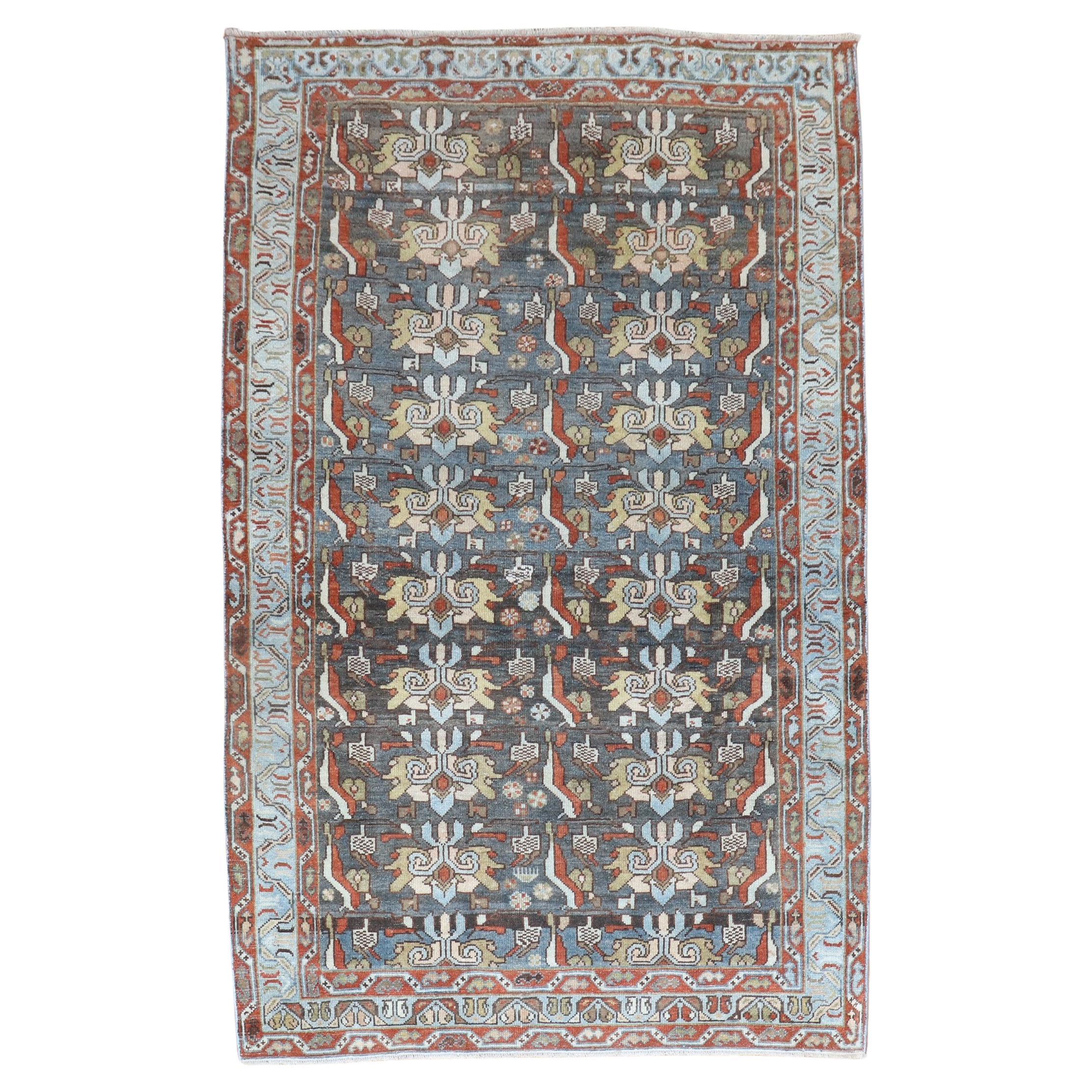 Zabihi Collection Antique Persian Bakhtiari Accent Size Rug For Sale