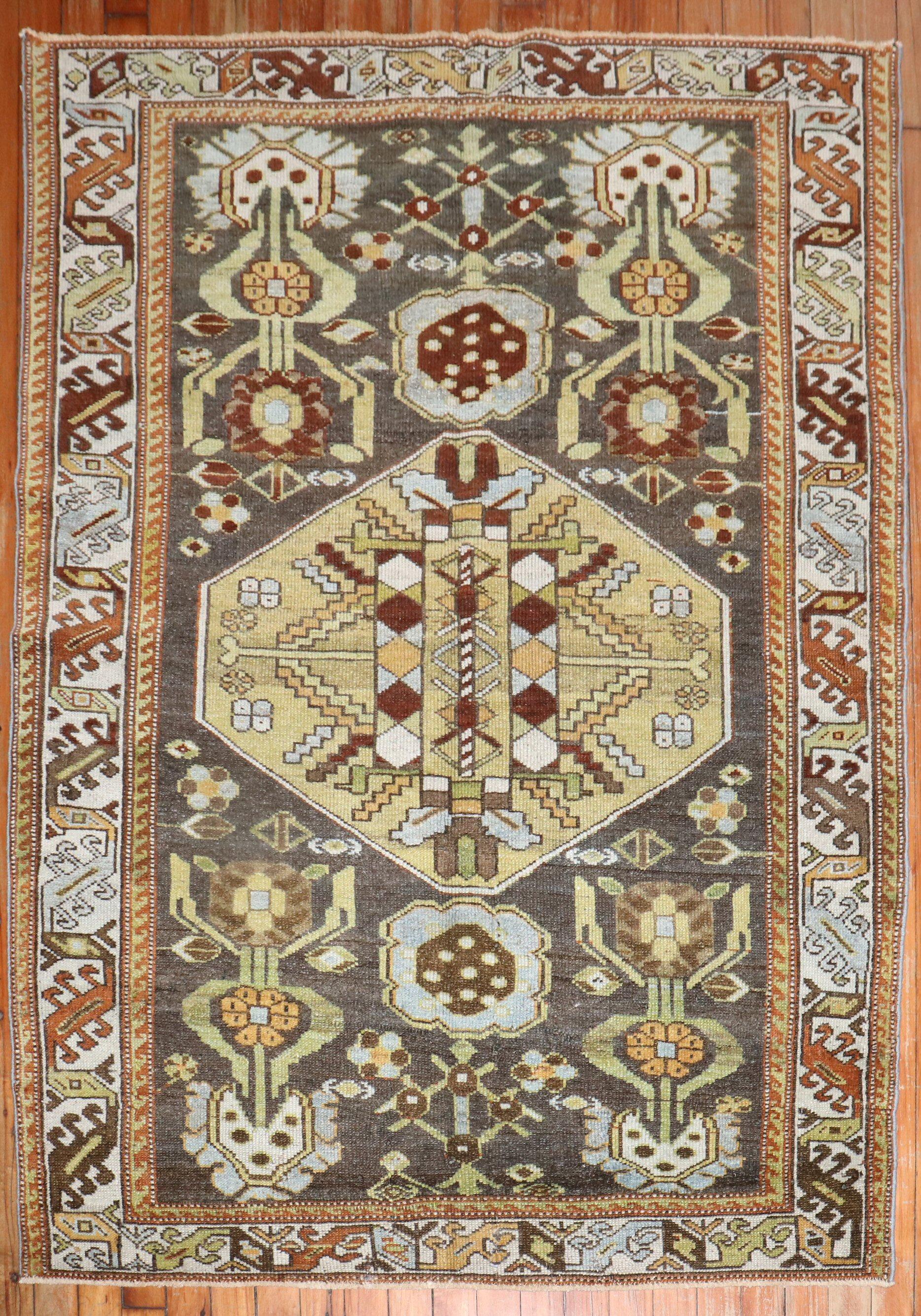 Zabihi Collection Antique Persian Bakhtiari Scatter Size Rug In Good Condition For Sale In New York, NY