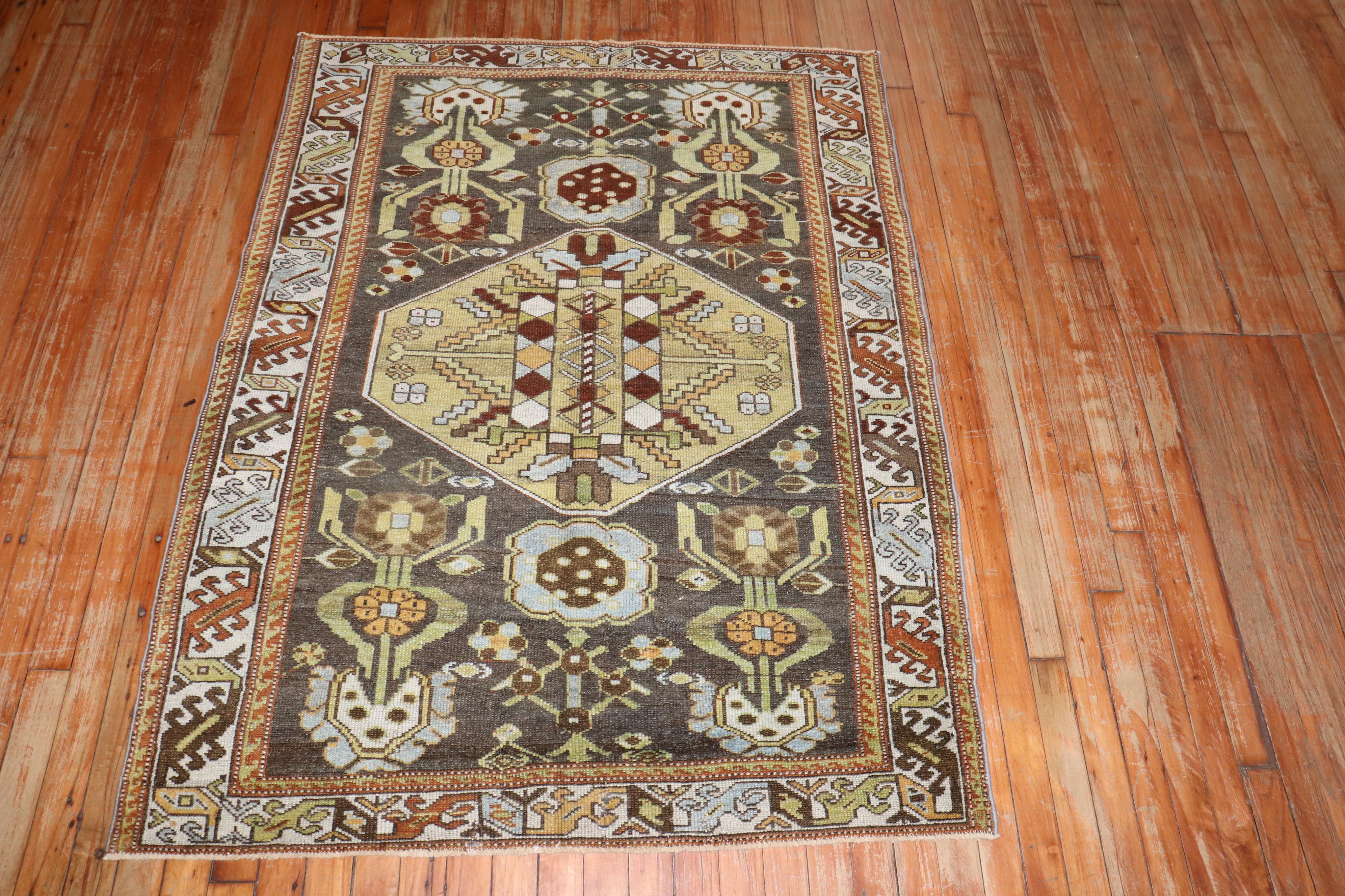 20th Century Zabihi Collection Antique Persian Bakhtiari Scatter Size Rug For Sale