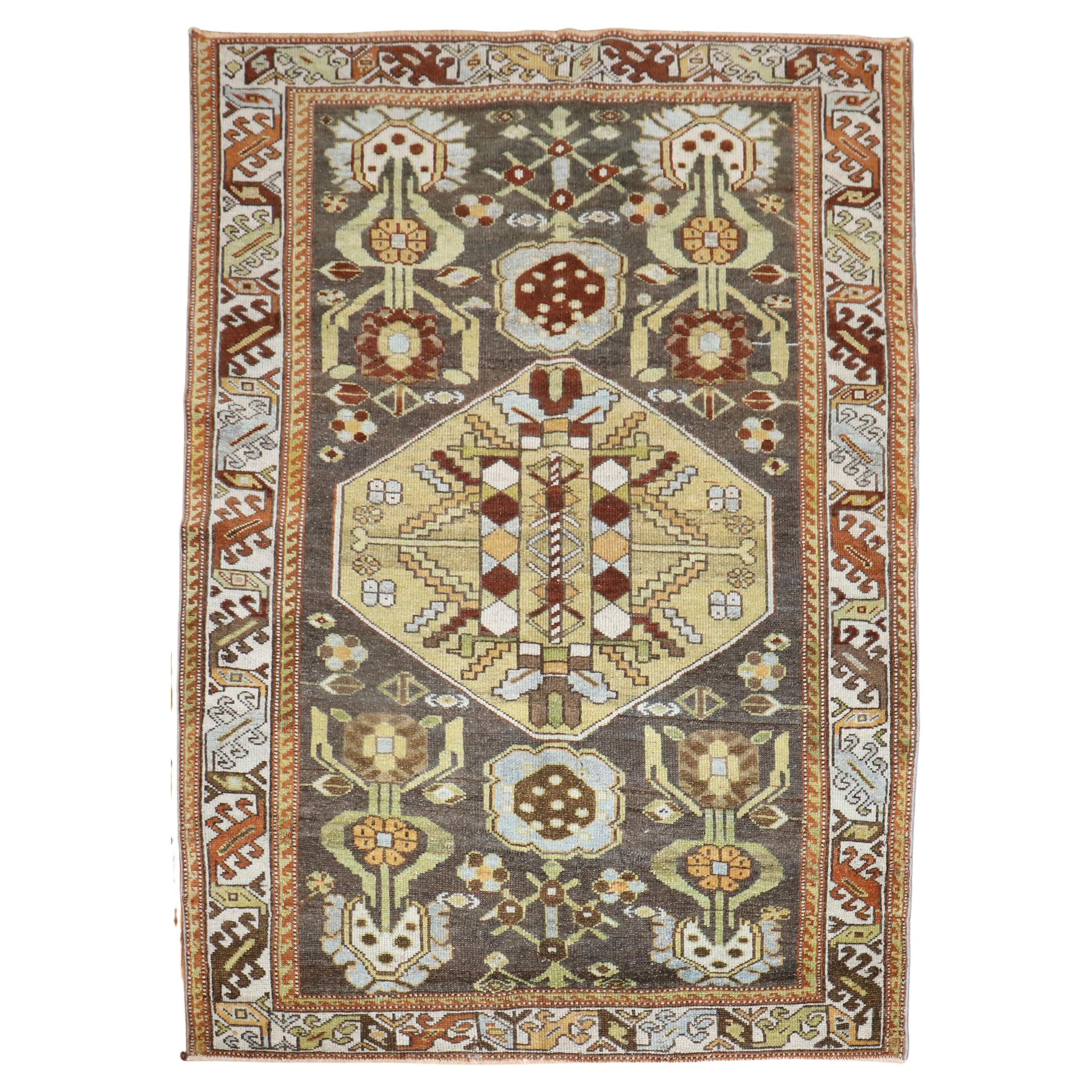 Zabihi Collection Antique Persian Bakhtiari Scatter Size Rug For Sale