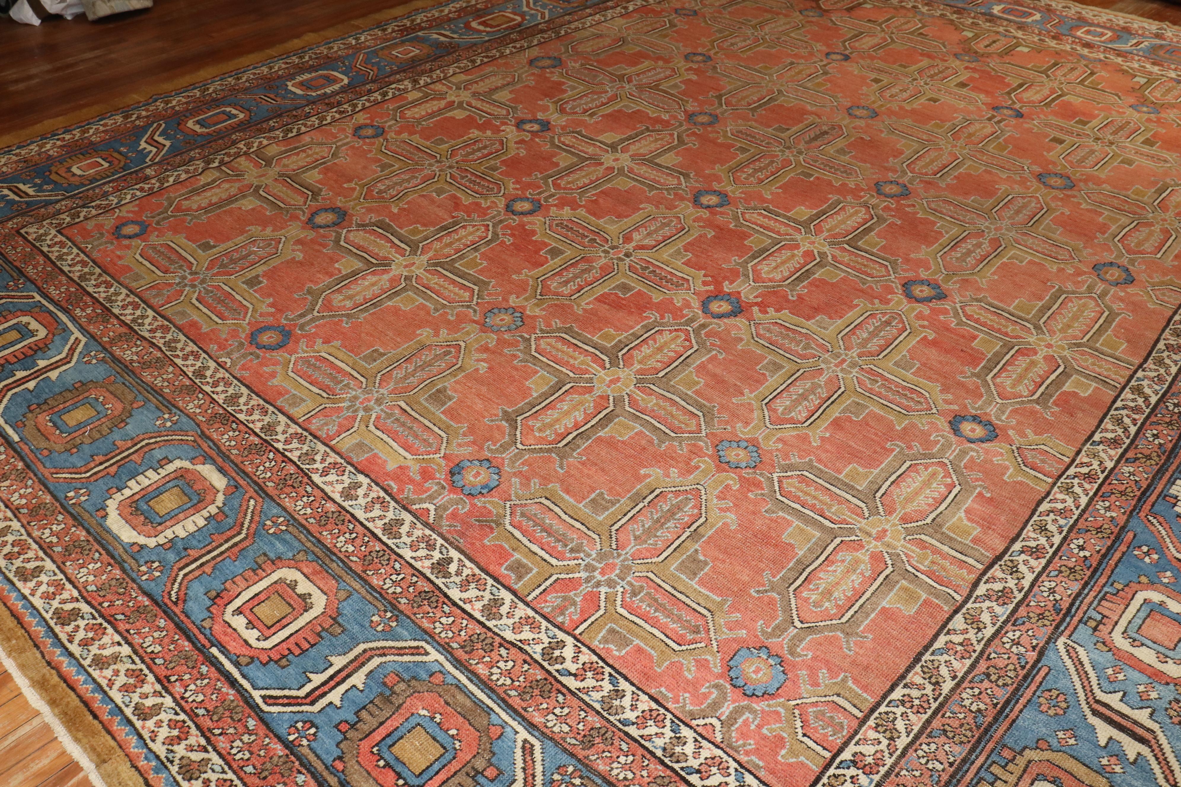 Zabihi Collection Antique Persian Bakshaish Rug In Good Condition For Sale In New York, NY