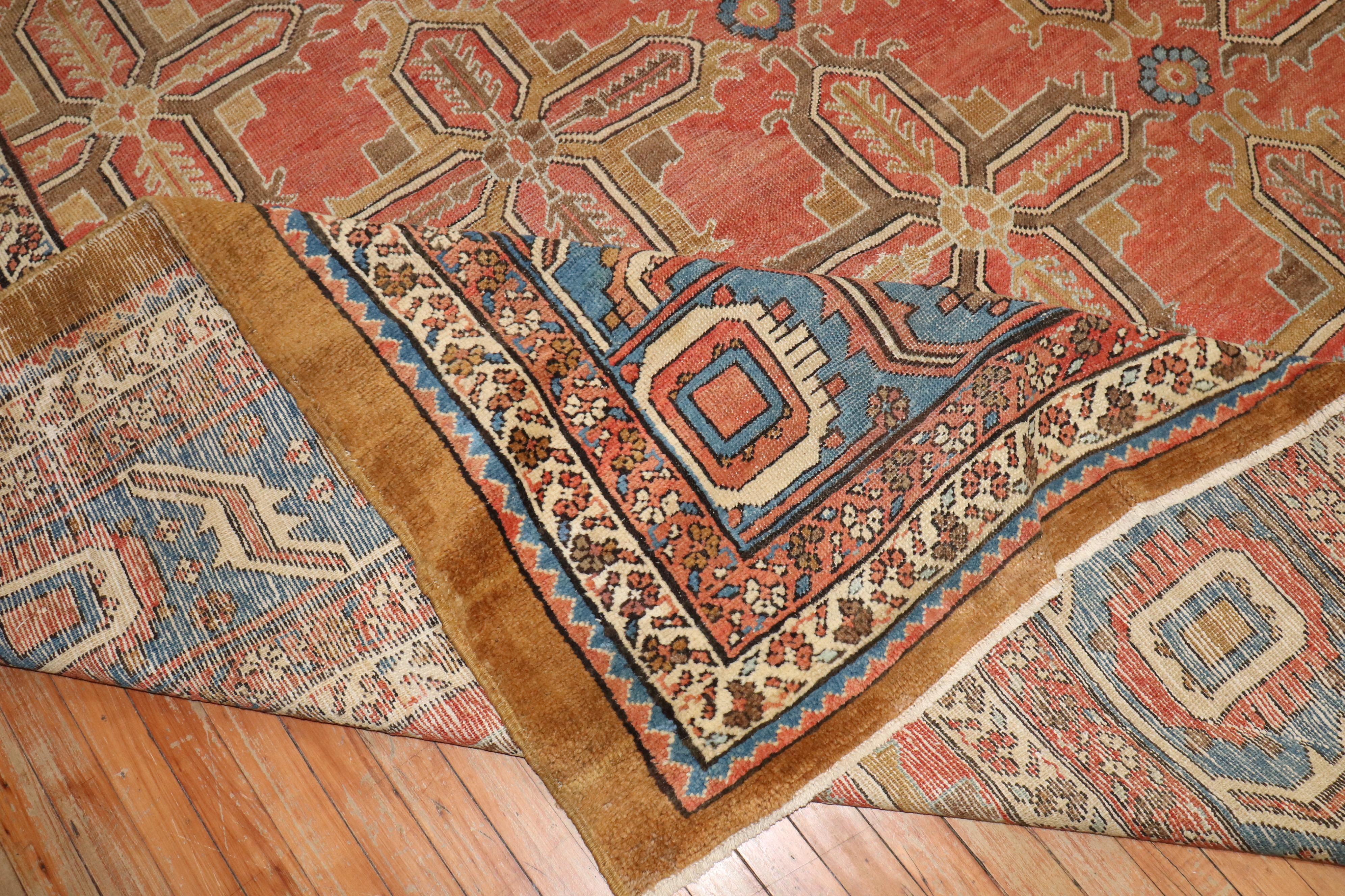 Wool Zabihi Collection Antique Persian Bakshaish Rug For Sale