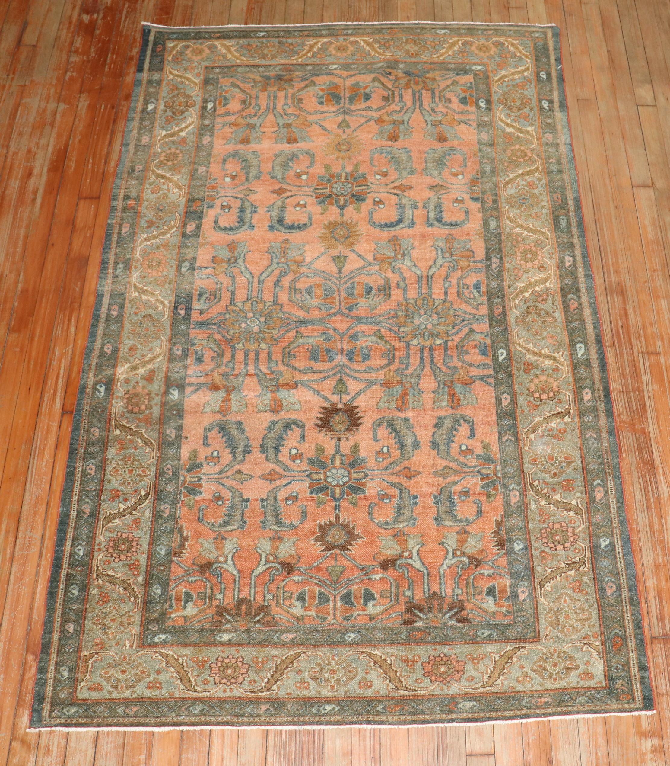 Wool Zabihi Collection Antique Persian Bibikabad Rug For Sale