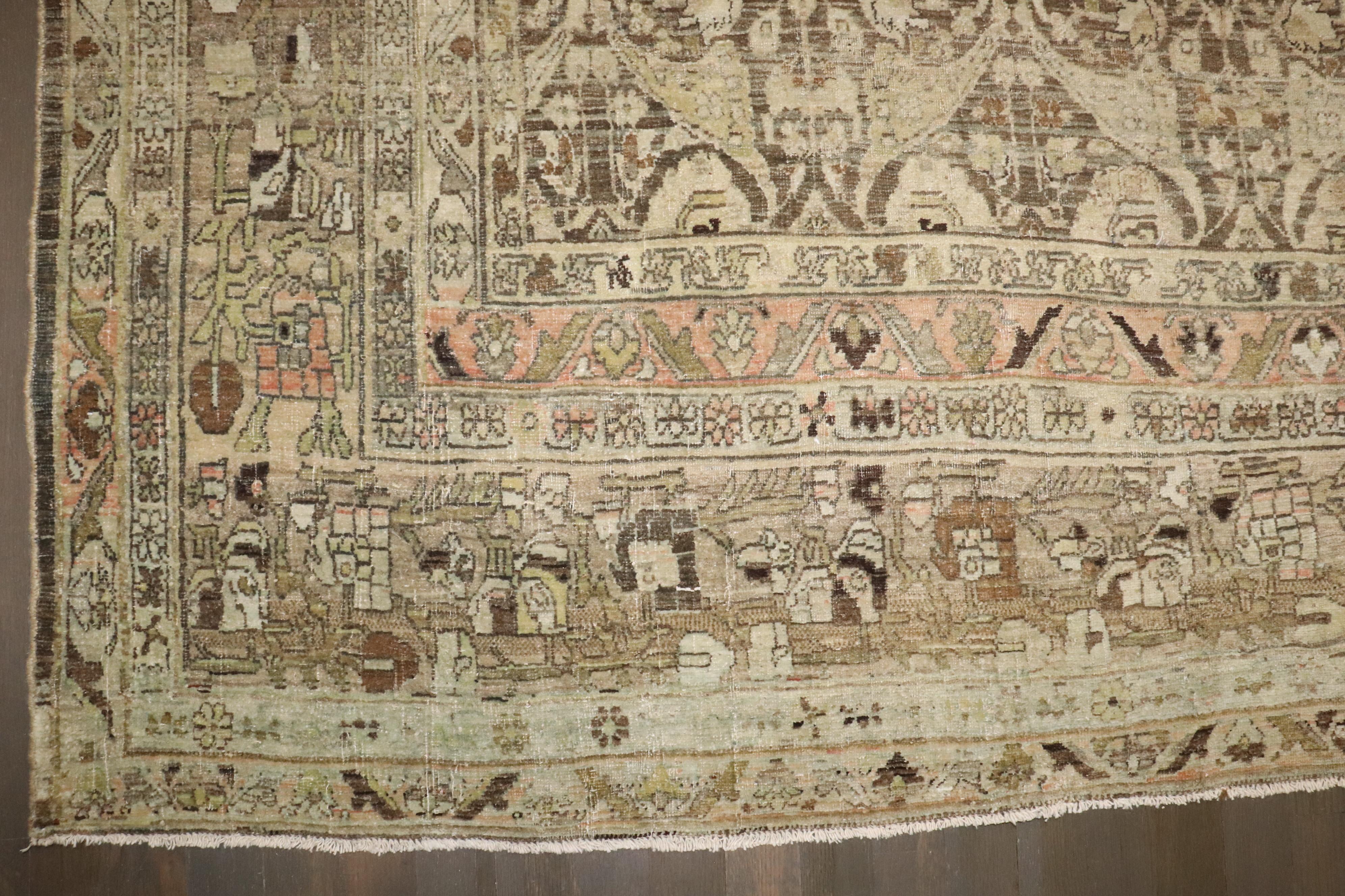Classique américain Tapis persan Bidjar ancien de la collection Zabihi en vente