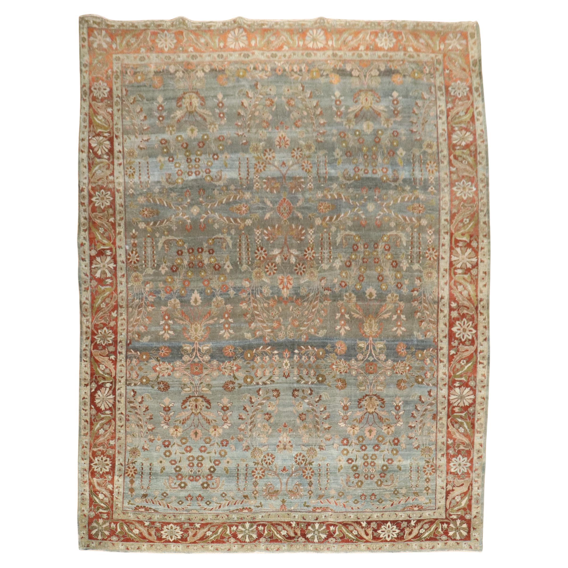 Zabihi Collection Antique Persian Bidjar Floral Room Rug