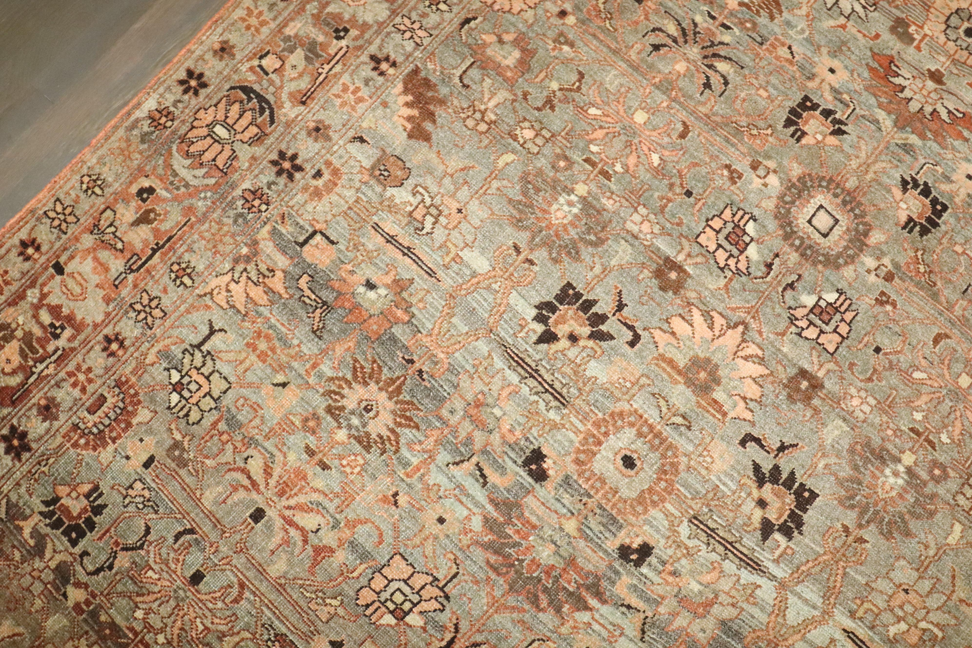 Annodato a mano Zabihi Collectional Tappeto antico persiano Bidjar Rare Size Wide Corridor Rug in vendita