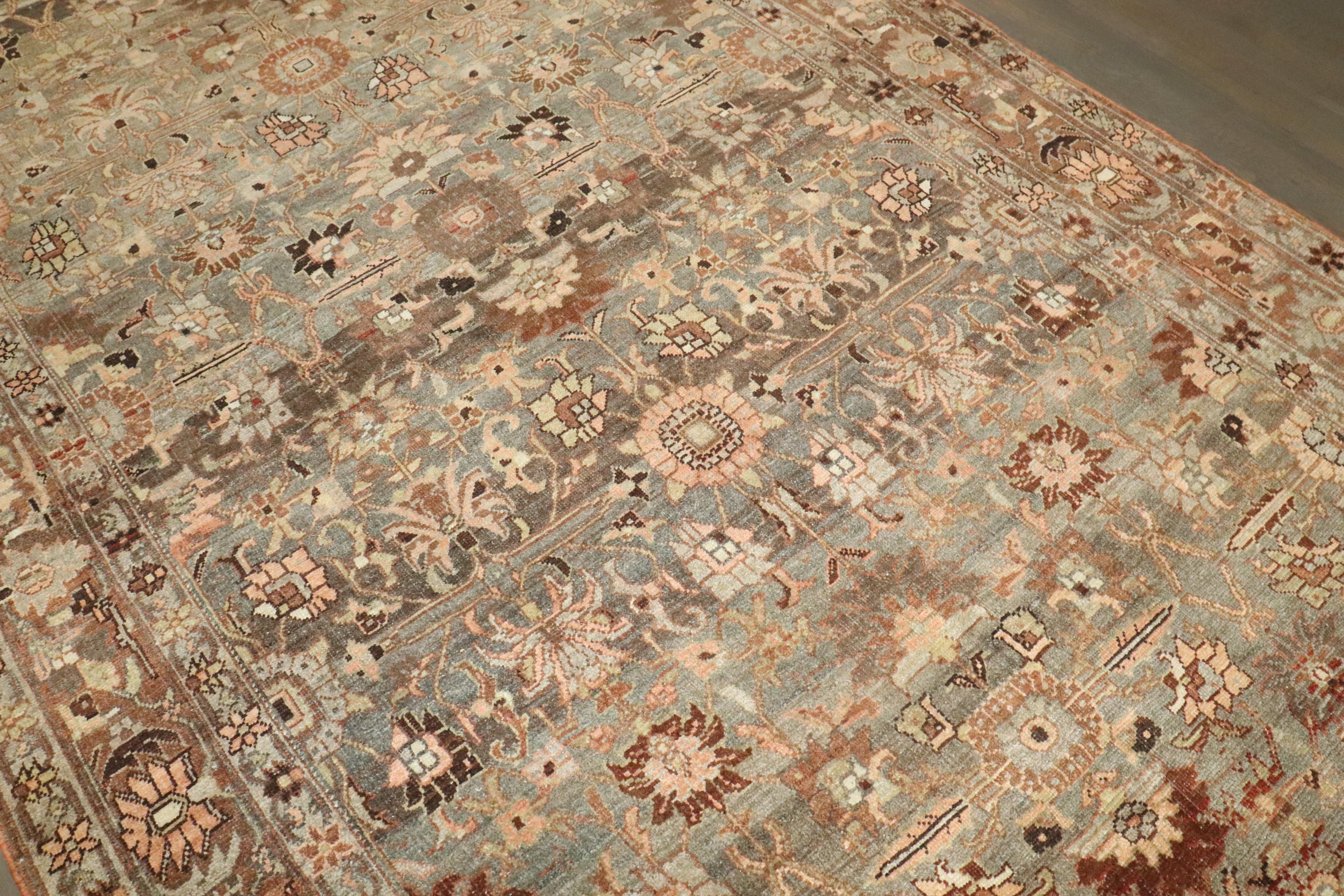 XX secolo Zabihi Collectional Tappeto antico persiano Bidjar Rare Size Wide Corridor Rug in vendita