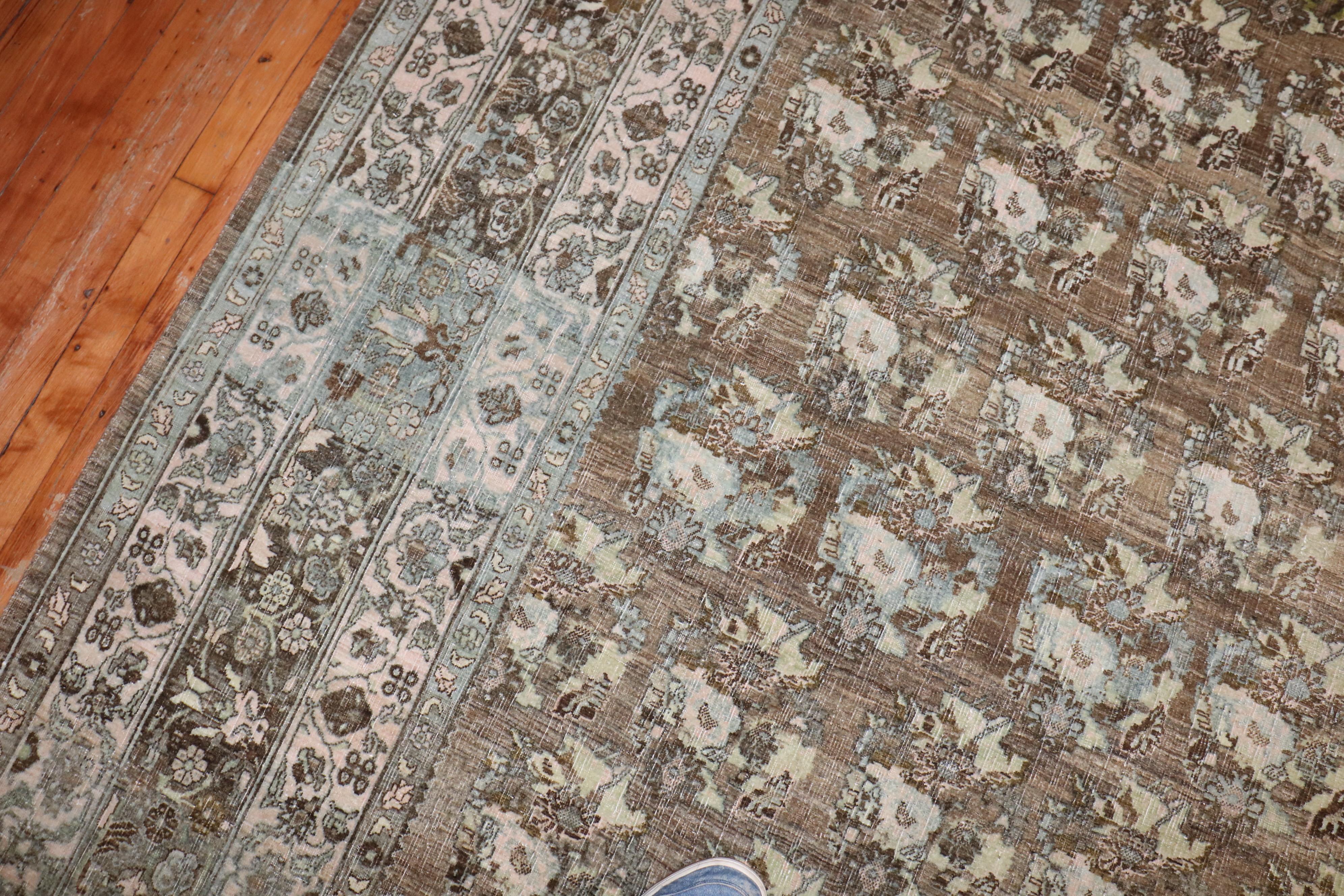 Wool Zabihi Collection Antique Persian Bidjar  Rug For Sale