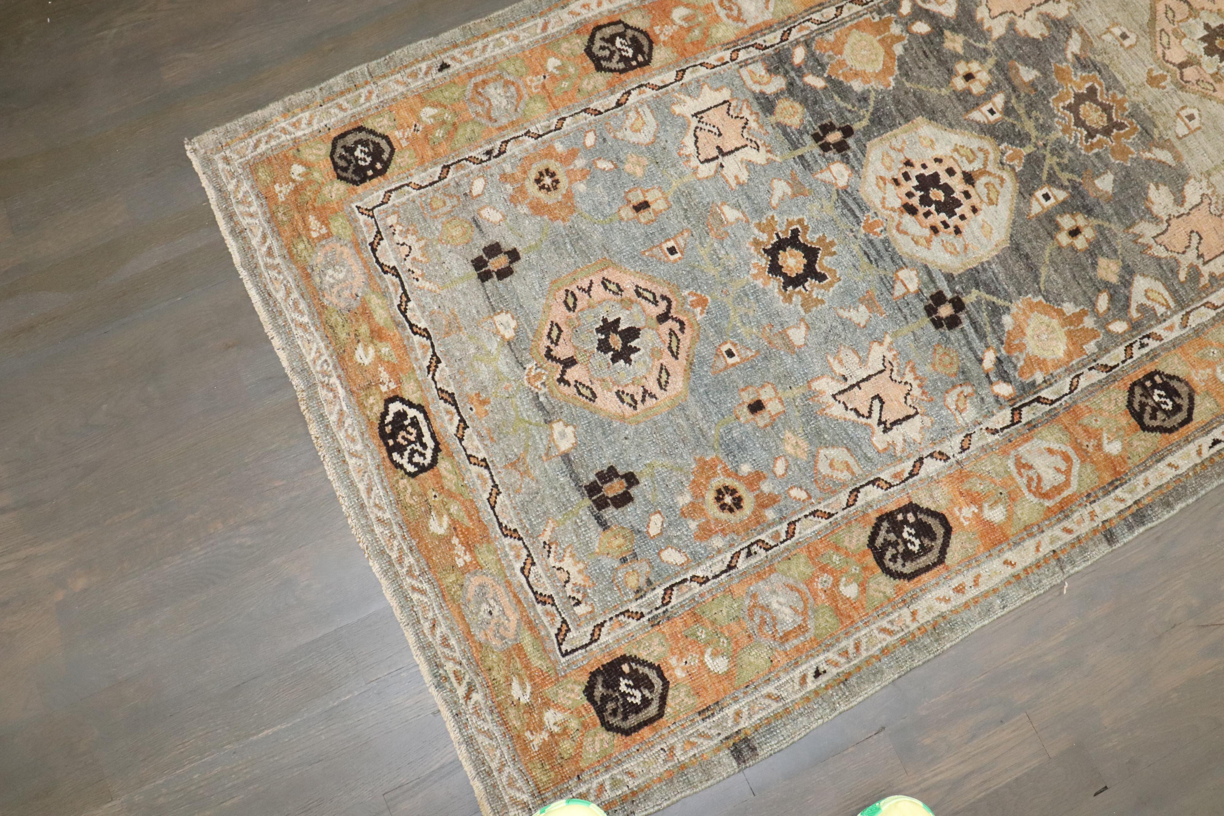 Hand-Woven Zabihi Collection Antique Persian Bidjar Runner For Sale