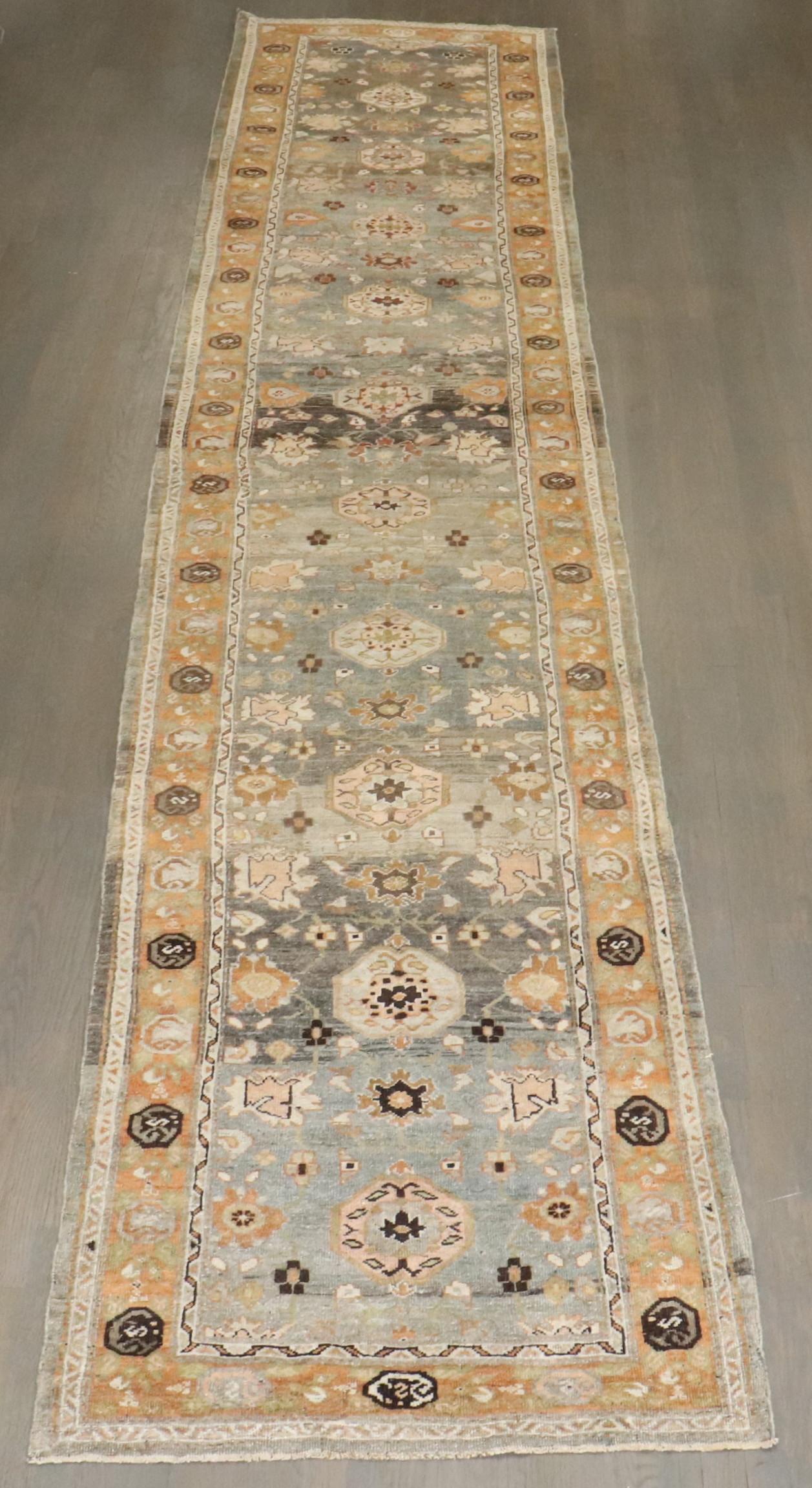 Zabihi Collection Antique Persian Bidjar Runner In Good Condition For Sale In New York, NY