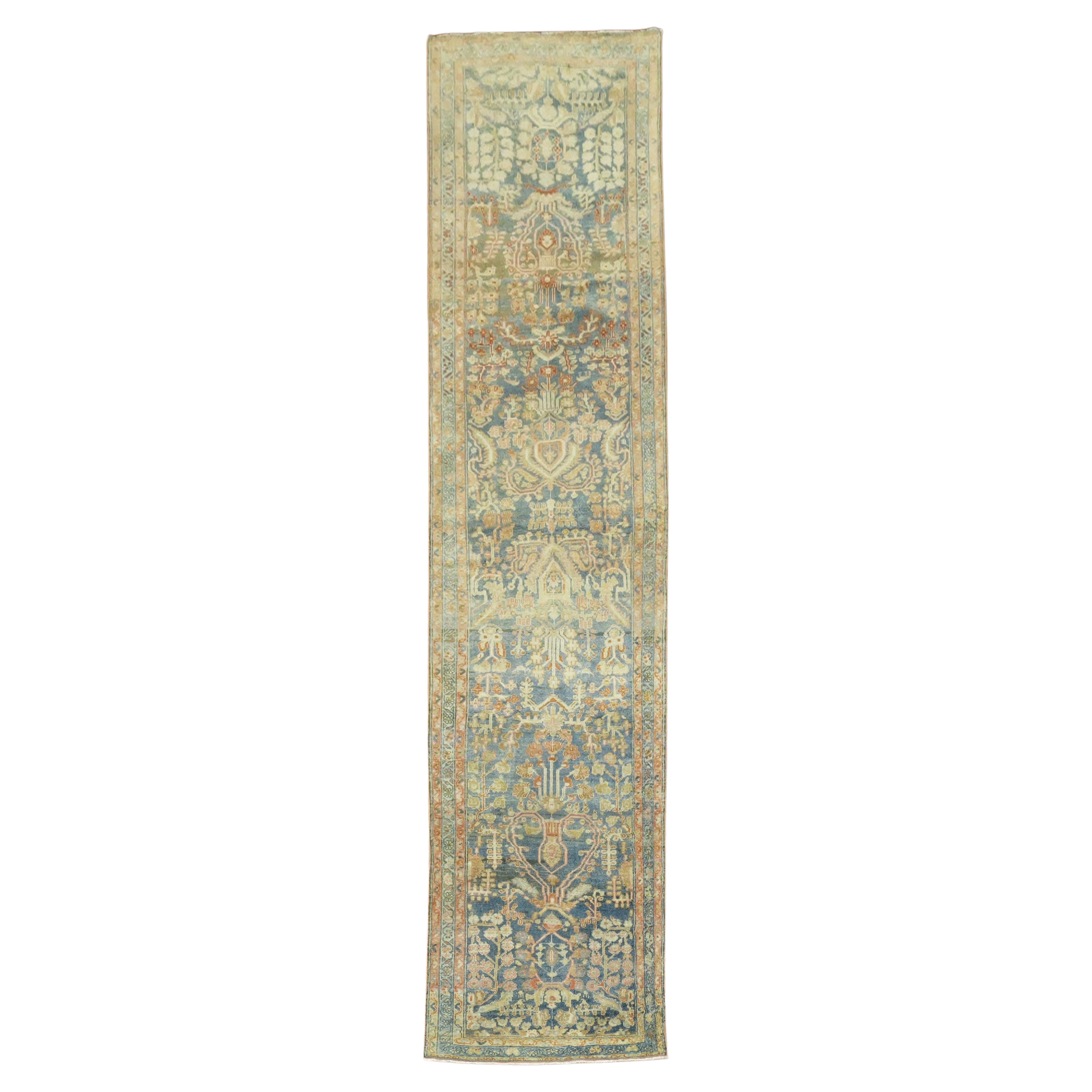 Zabihi Collection Antique Persian Blue Salmon Runner