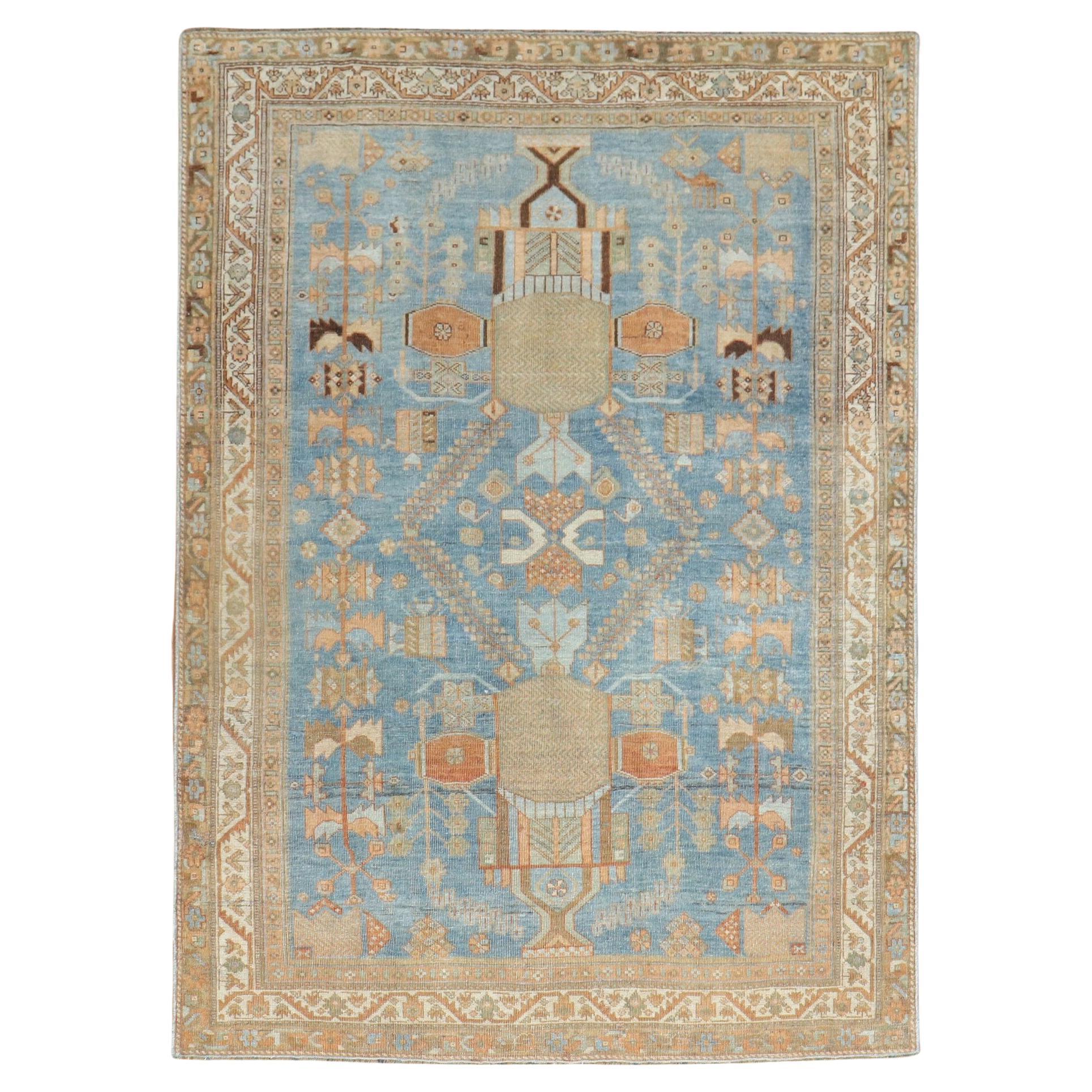 Zabihi Collection Antique Persian Blue Tribal Rug For Sale