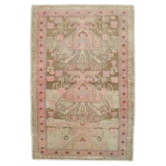 Tappeto Zabihi Collection'S antico persiano marrone rosa piccolo