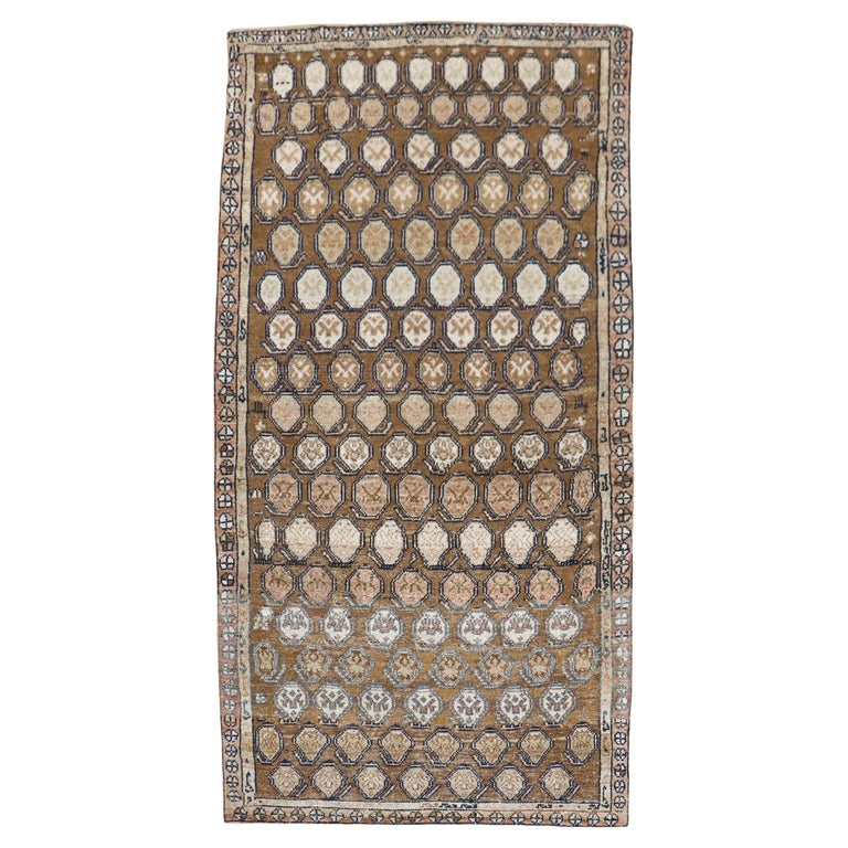 Zabihi Collection Antique Persian Brown Scatter Rug For Sale at 1stDibs