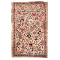 Zabihi Collection Antique Persian Camel Hair Bakshaish Accent Rug