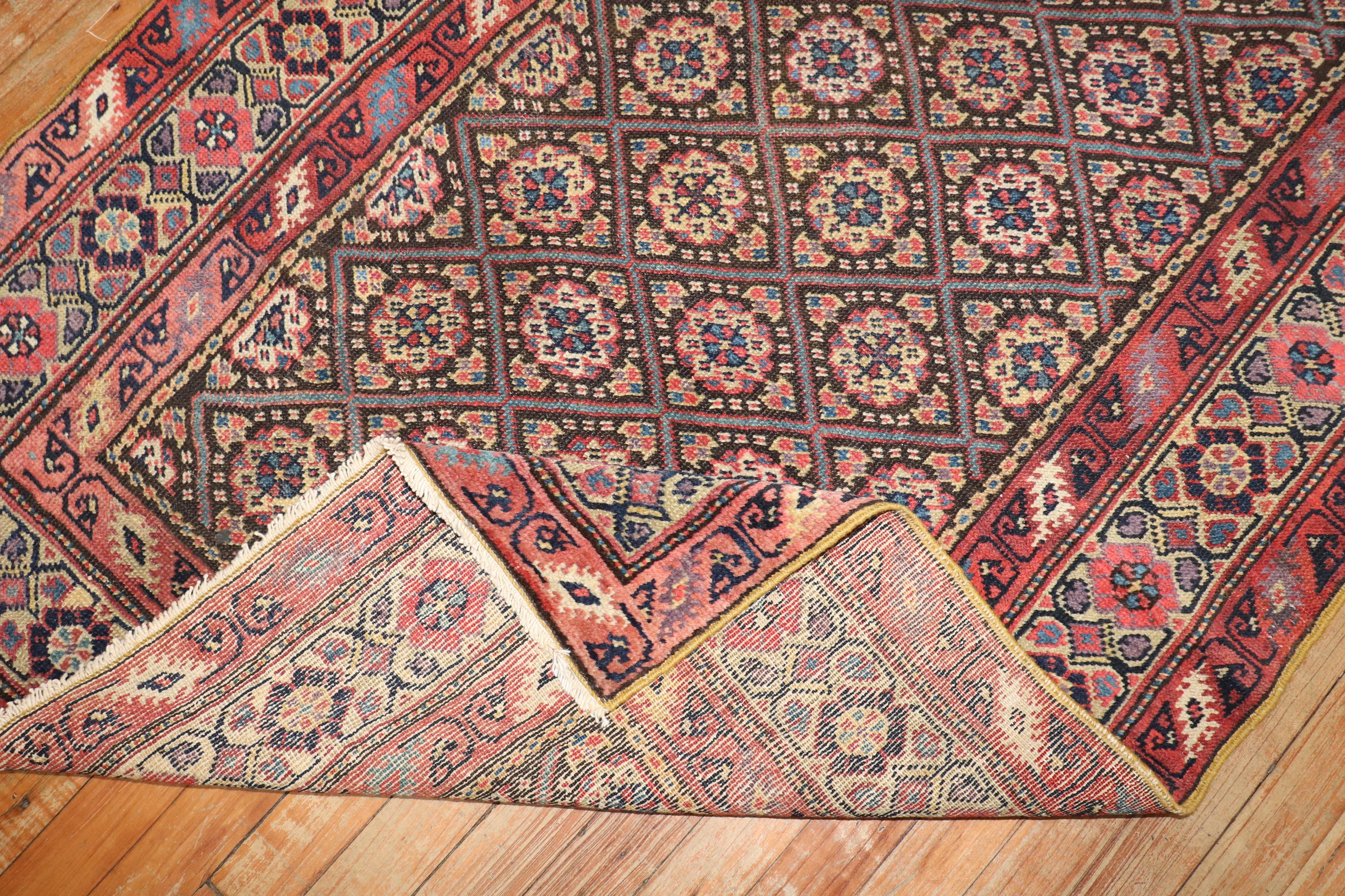 Wool Zabihi Collection Antique Persian Ferehan Runner For Sale