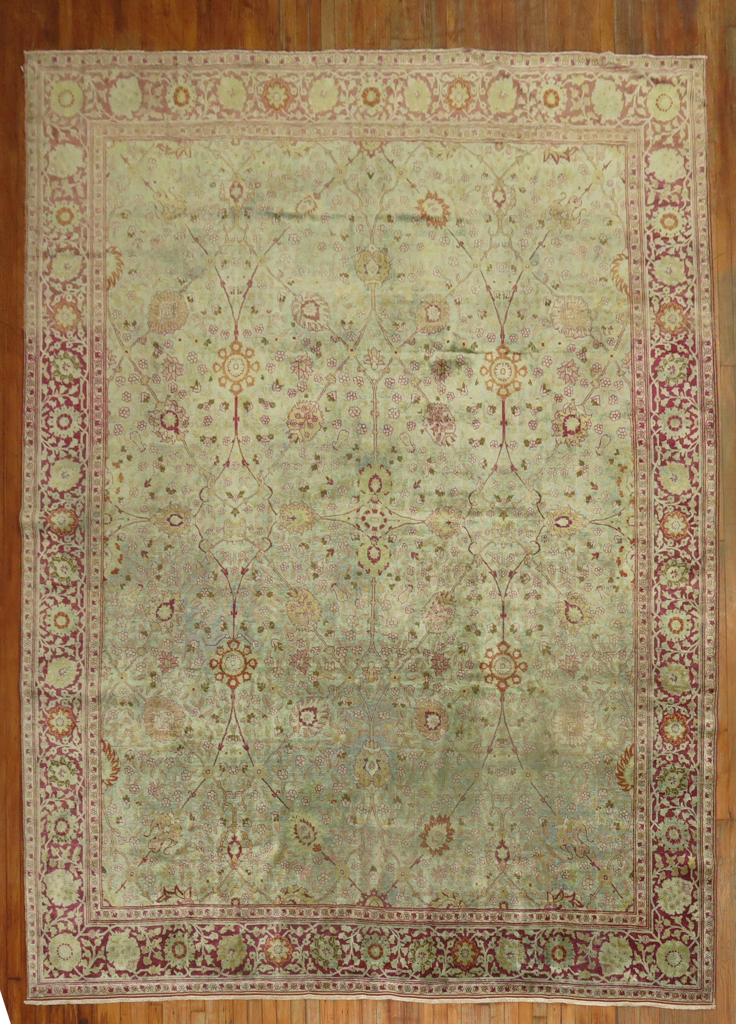 CIRCA 1920 persischer tabriz teppich in grün und rubinrot

Einzelheiten
Teppich nein.	j1615
Größe	9' 4