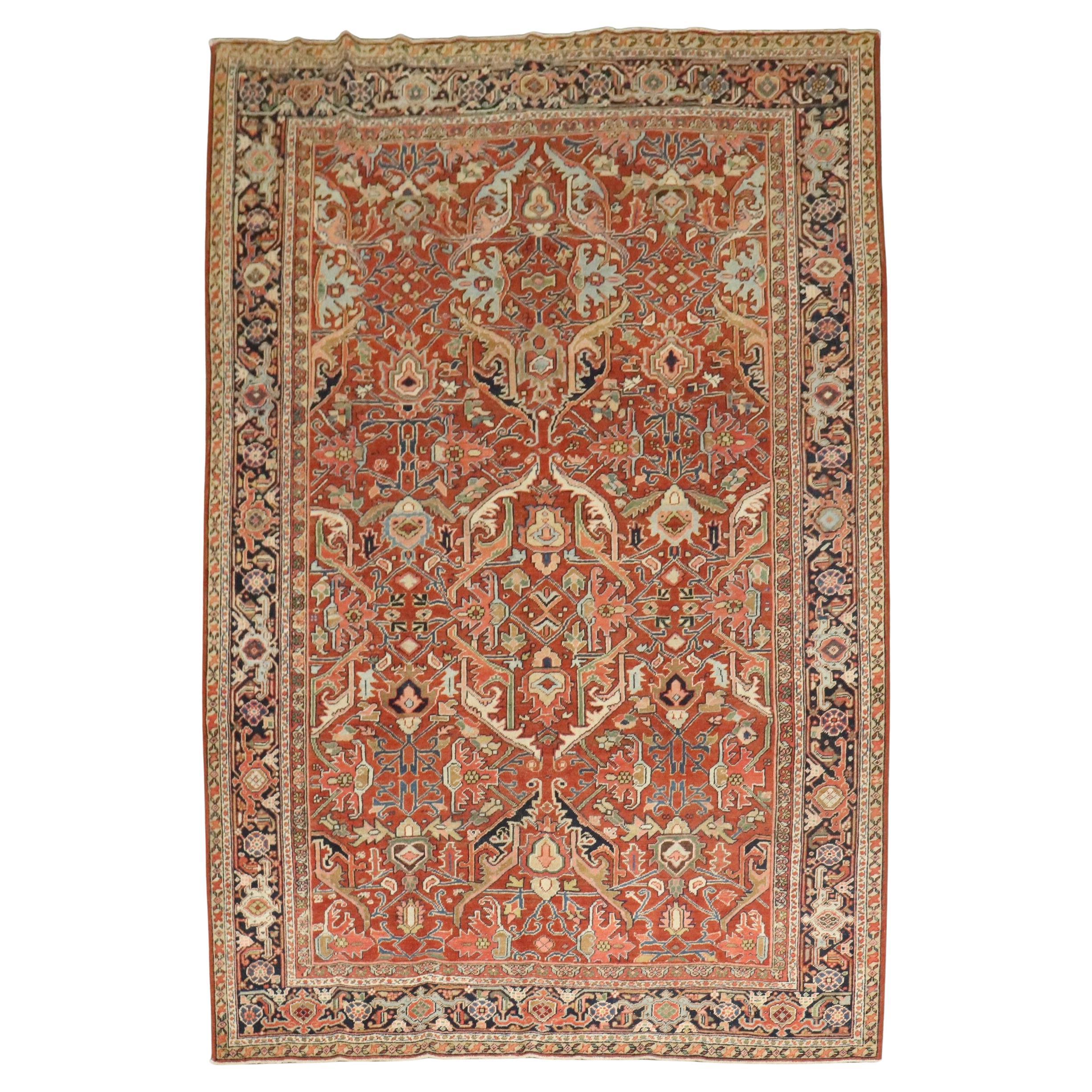 Colección Zabihi Alfombra Persa Antigua Heriz Geométrica
