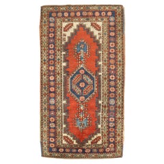 Zabihi Collection Antique Persian Heriz Geometric Small Rug