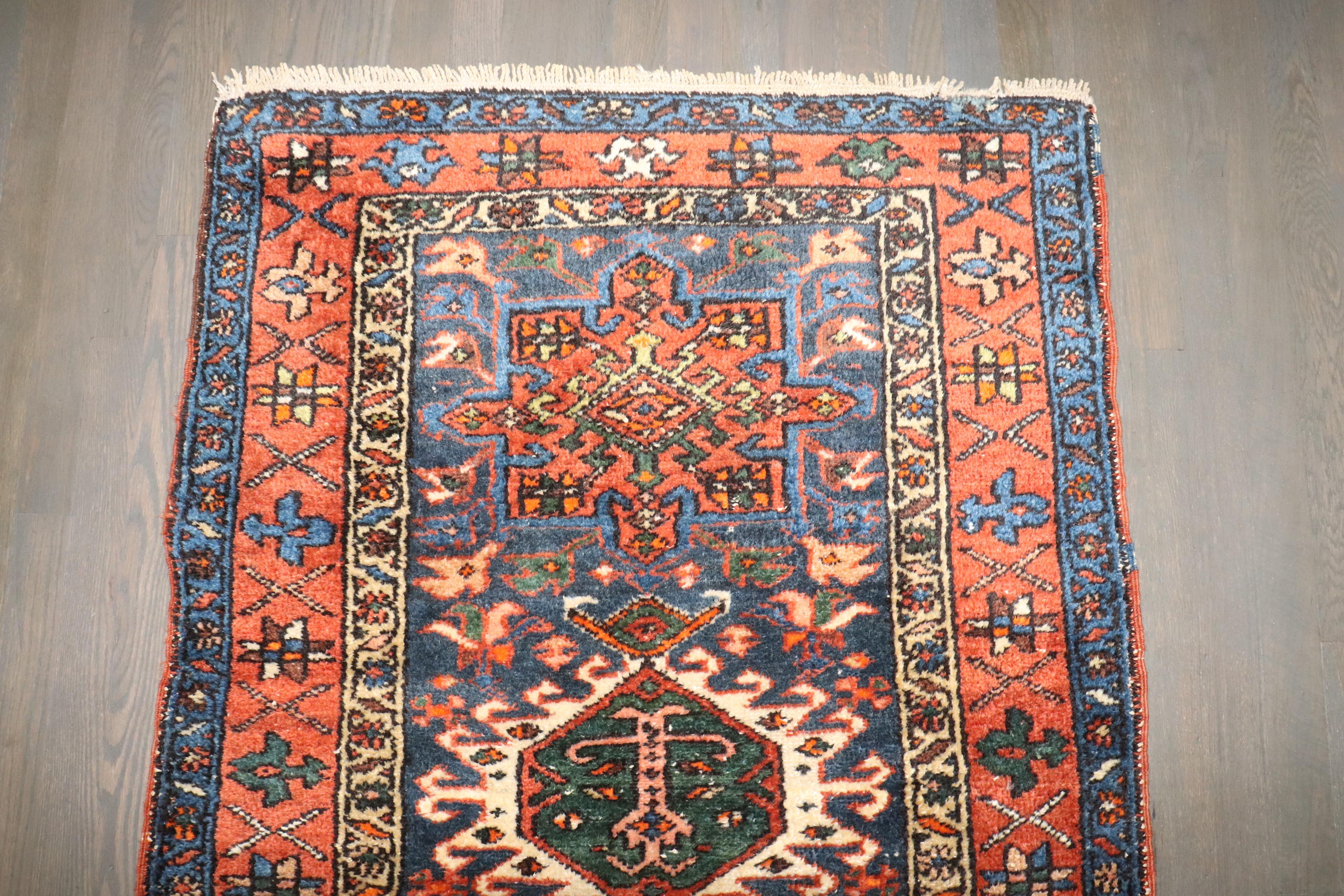 a small size early 20th century Heriz Karadja Rug

Details
rug no.	j4479
size	3' x 4' 7
