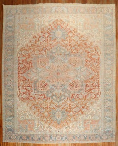 Zabihi Collection Antique Persian Heriz Large Room Size Rug