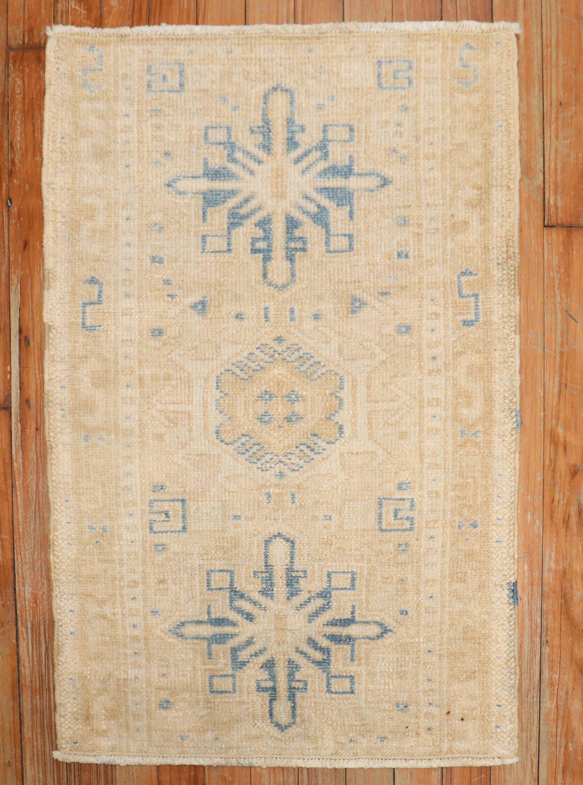 Zabihi Collection Antique Persian Heriz Mini Rug In Good Condition For Sale In New York, NY