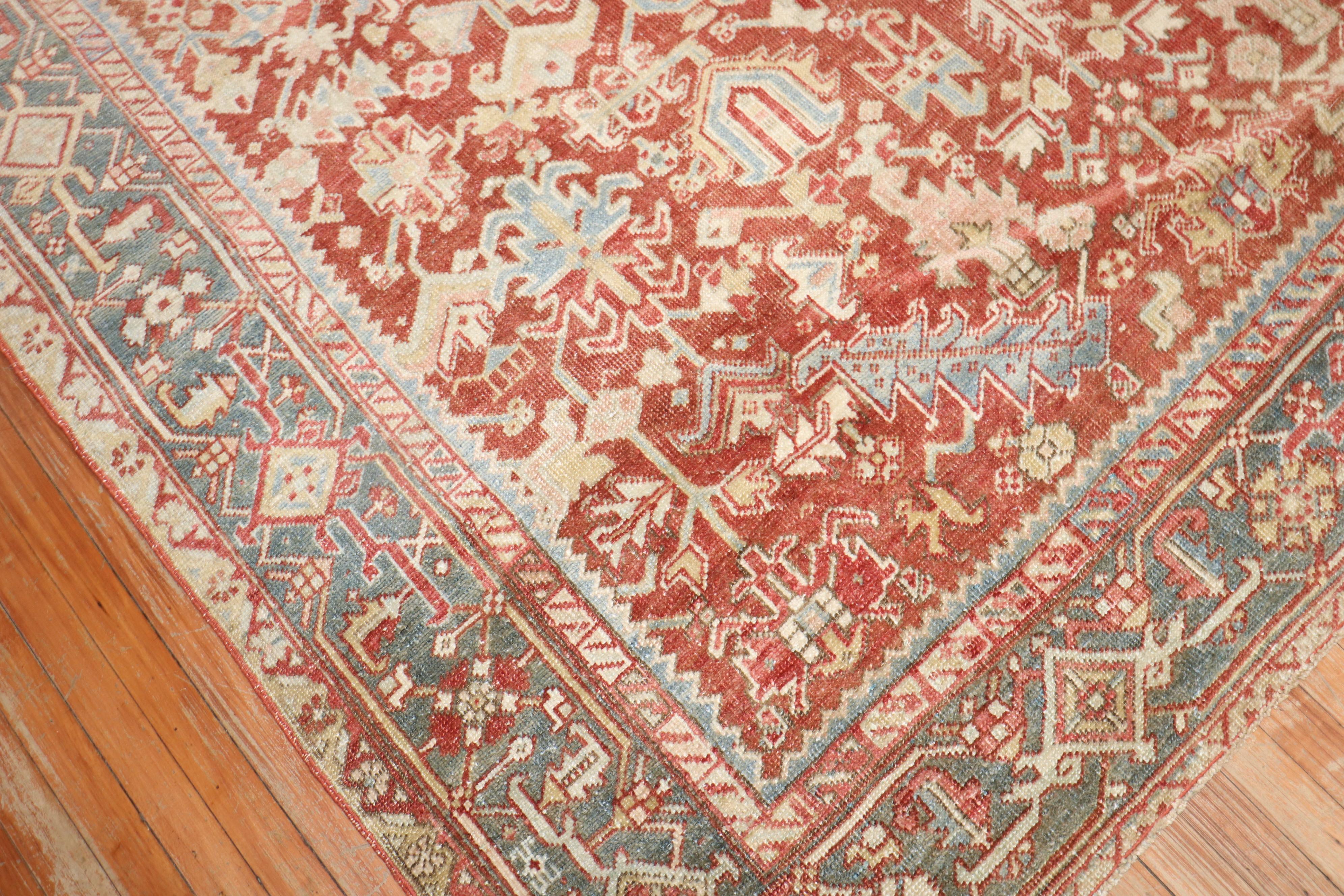 An early 20th-century Persian Heriz room-size rug

Details
rug no.	j3038
size	7' 6