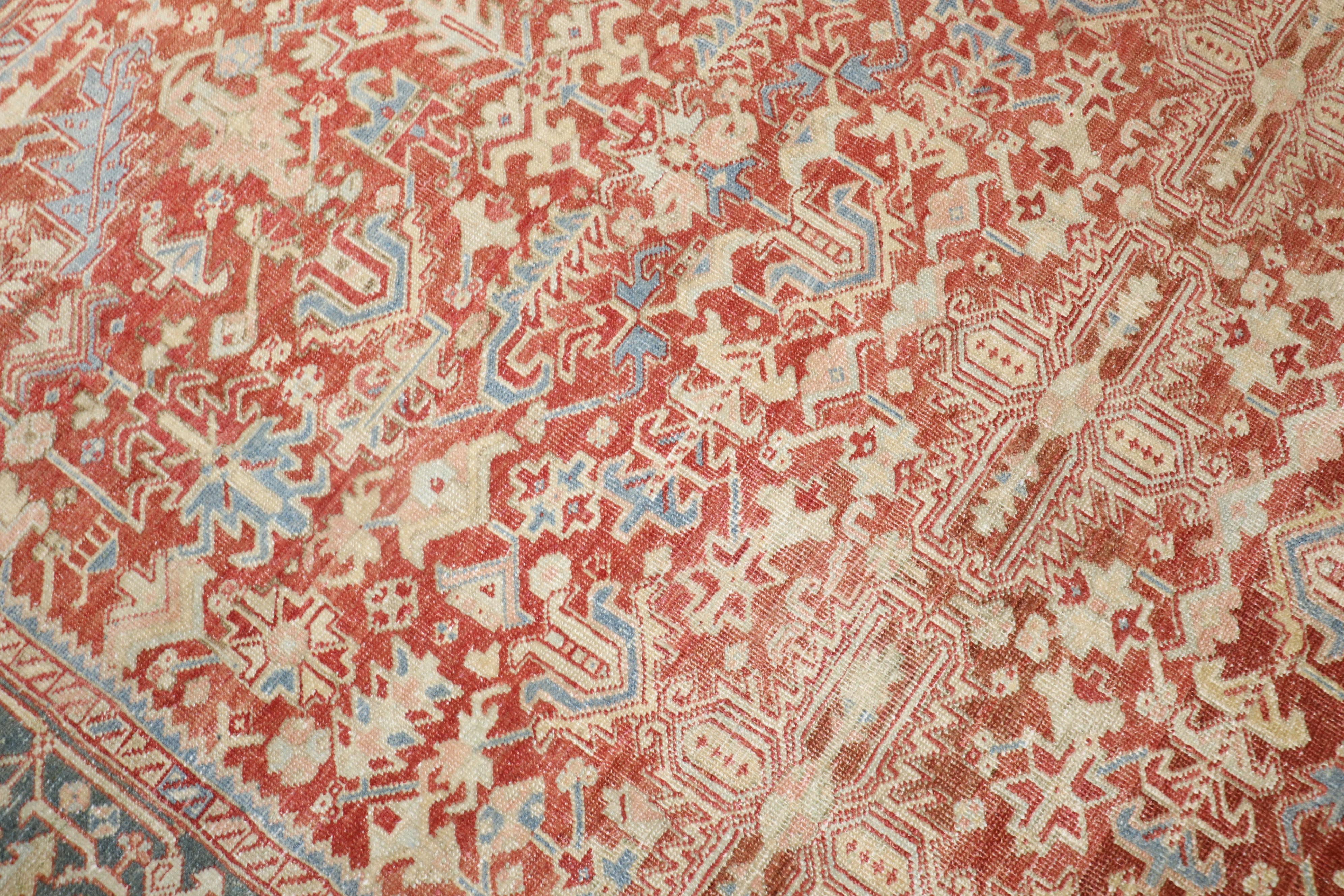 Tudor Zabihi Collection Antique Persian Heriz Room Size Rug For Sale