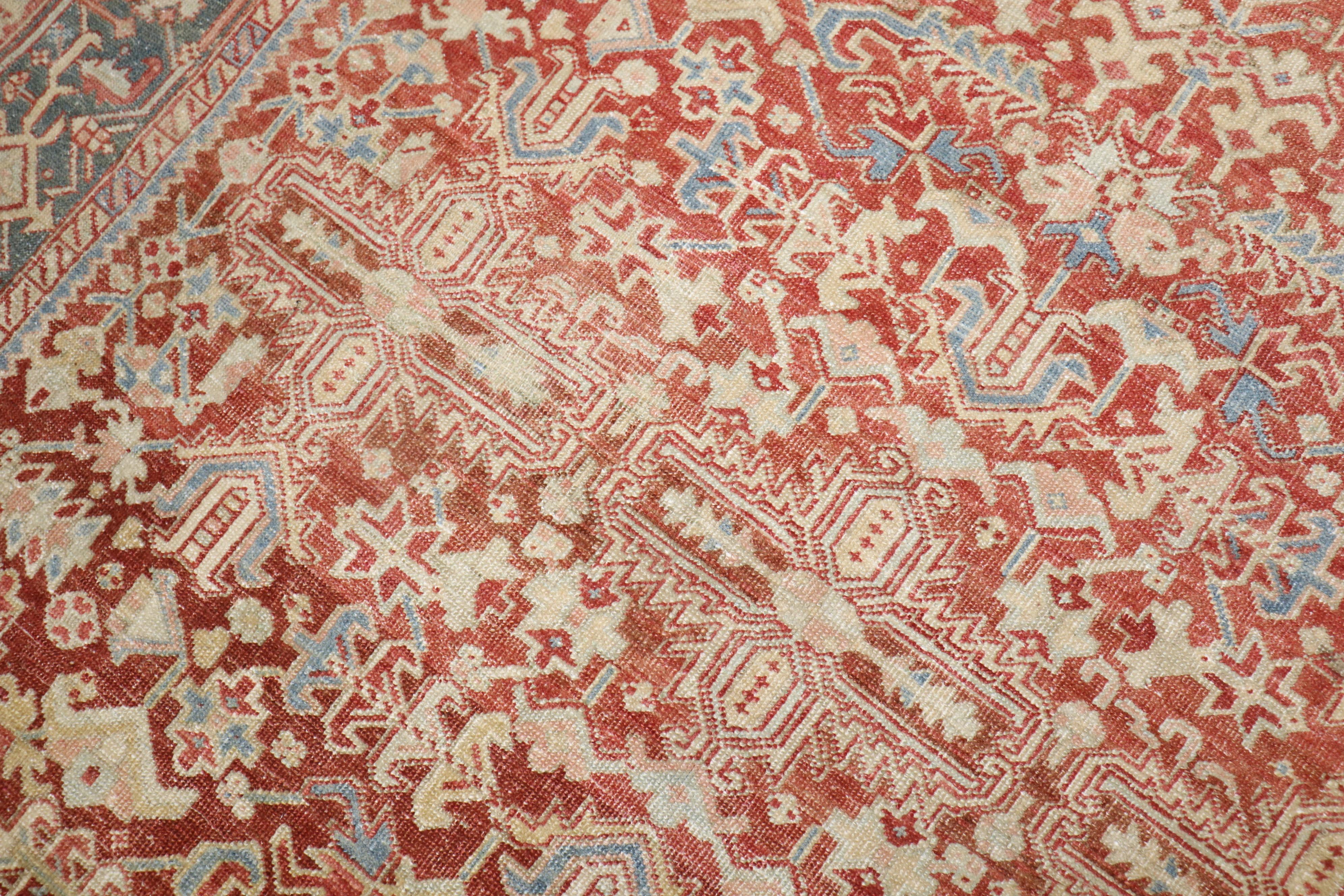 20th Century Zabihi Collection Antique Persian Heriz Room Size Rug For Sale