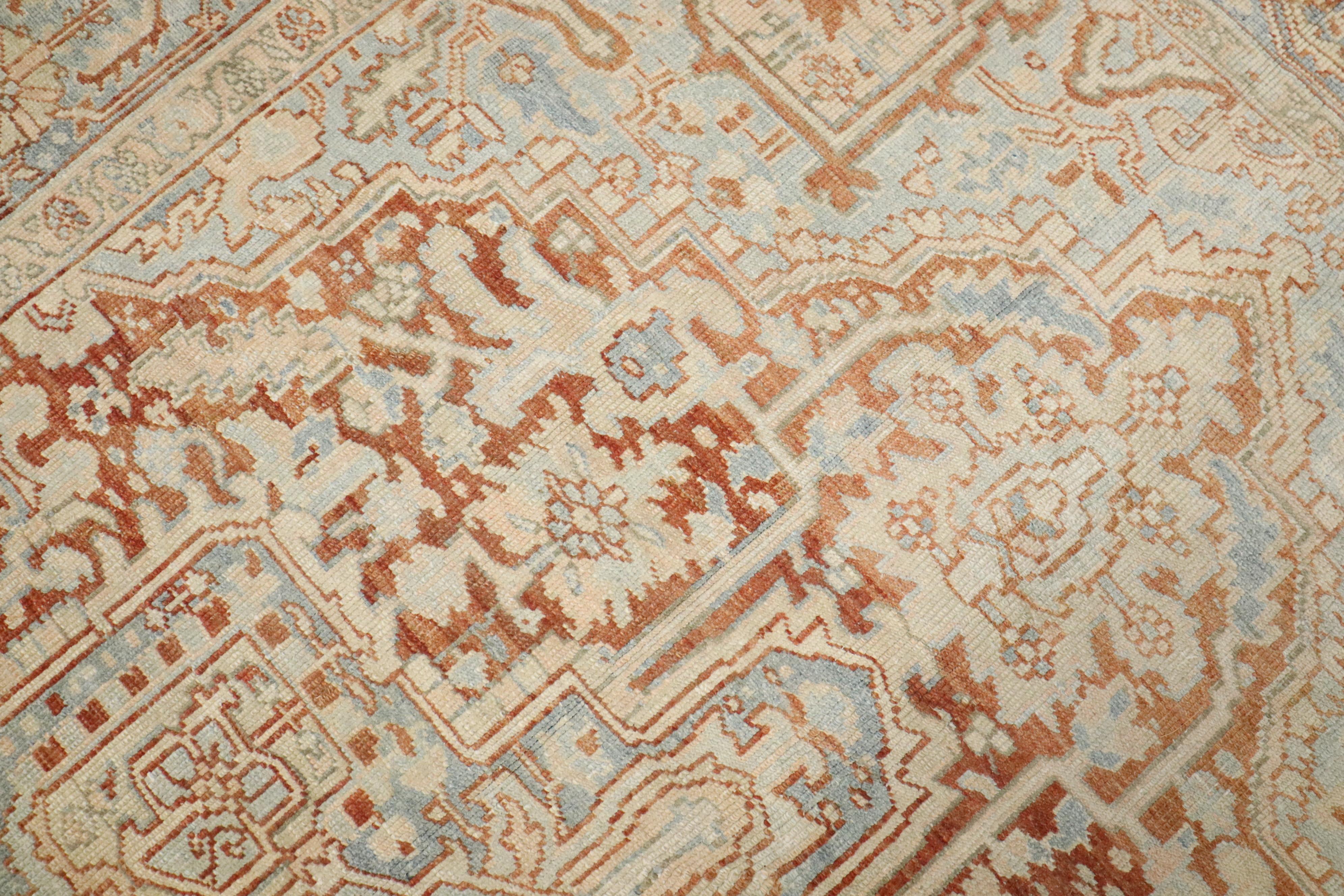 a room-sized 20th century soft color Persian Heriz Rug

Details
rug no.	j4312
size	7' 11
