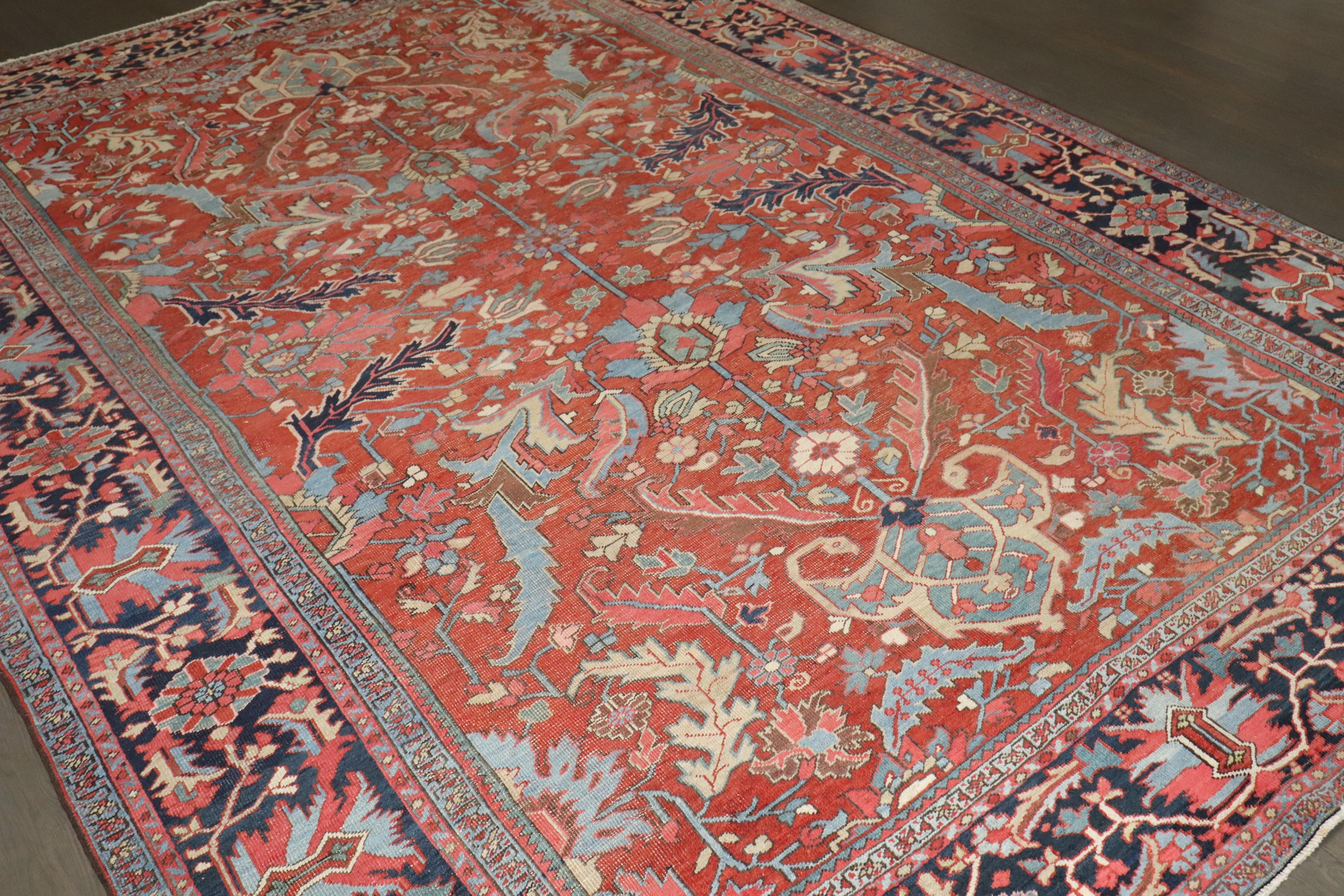 Colección Zabihi Alfombra Persa Heriz Antigua Tejido a mano en venta
