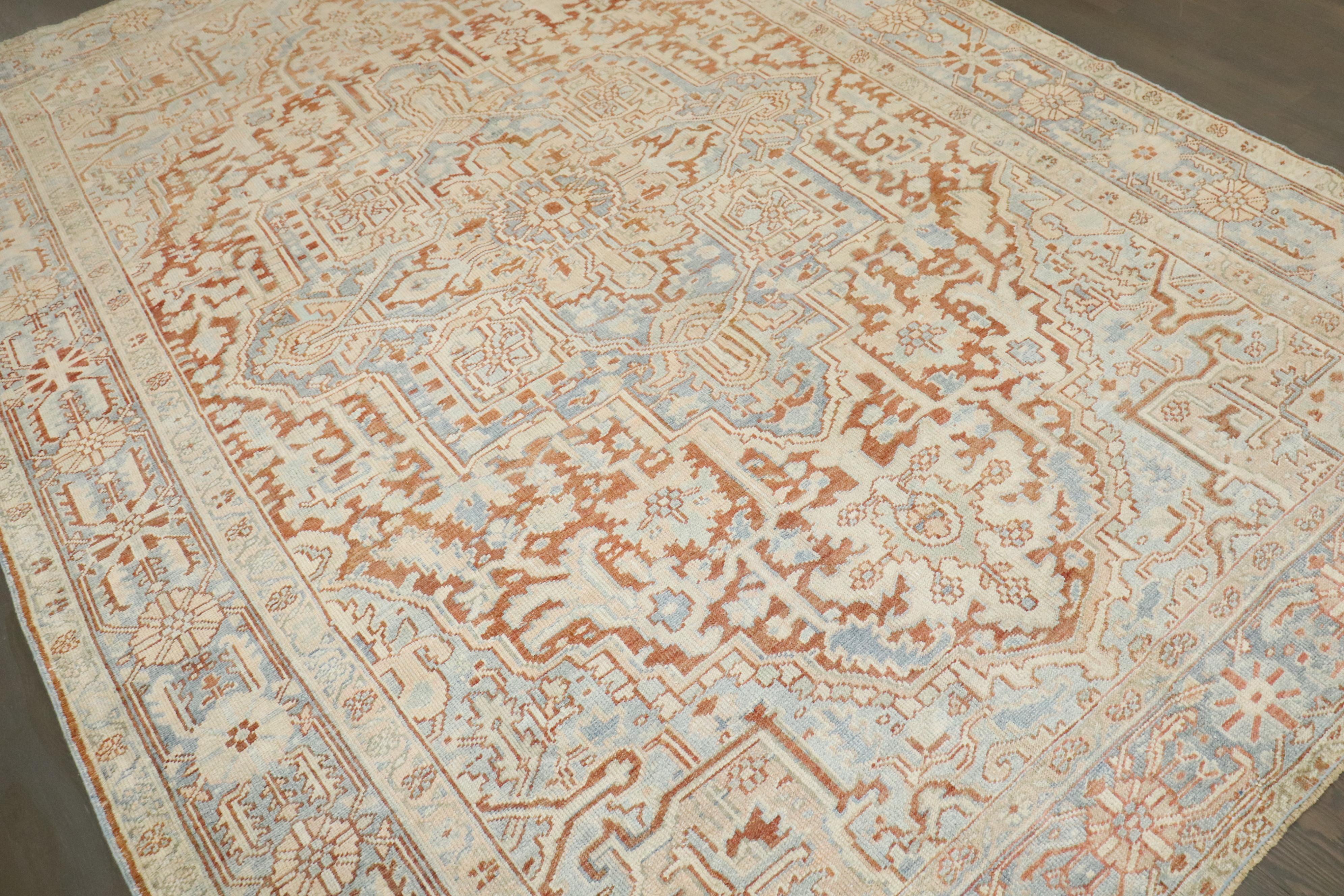 Hand-Knotted Zabihi Collection Antique Persian Heriz Rug For Sale