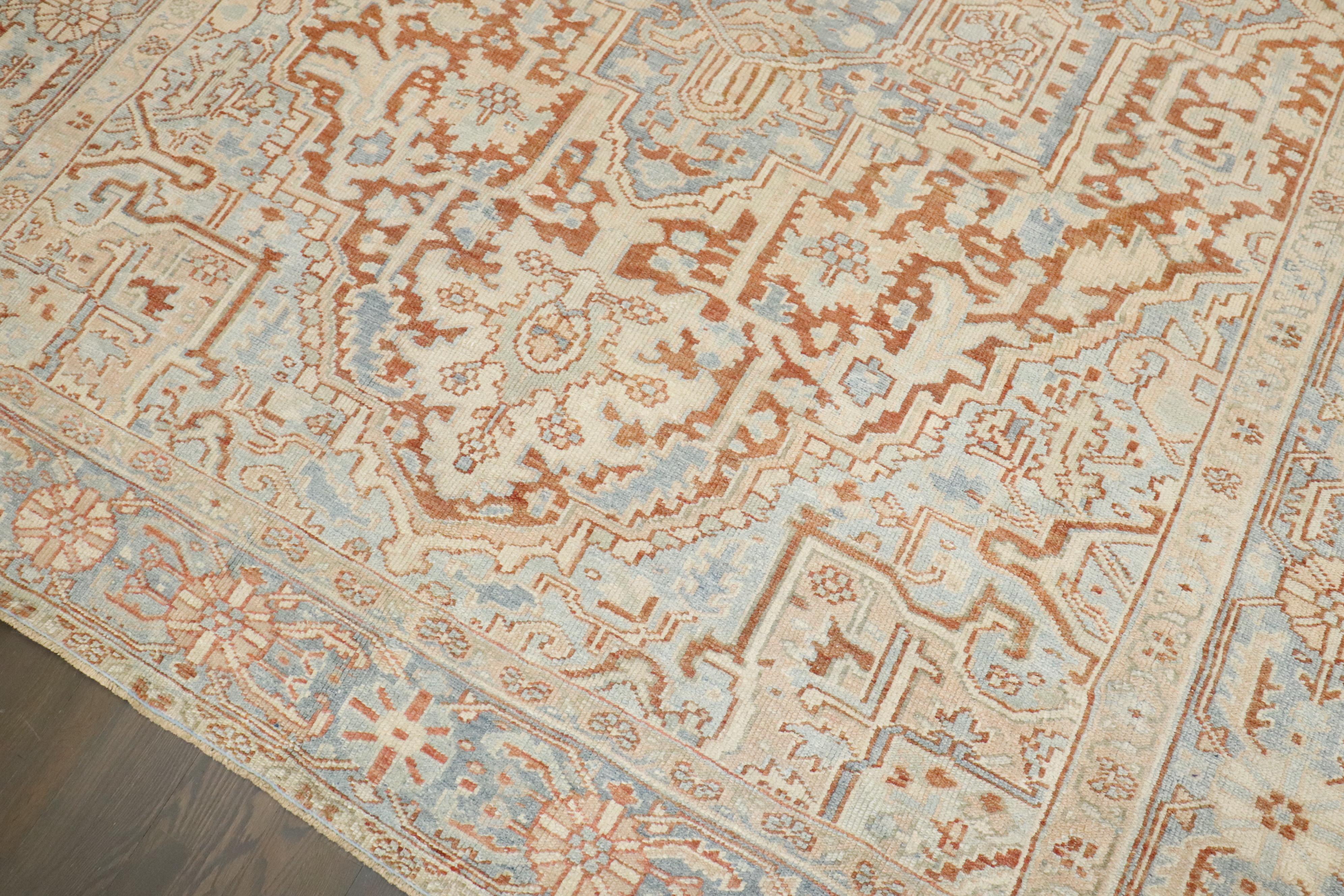 20th Century Zabihi Collection Antique Persian Heriz Rug For Sale
