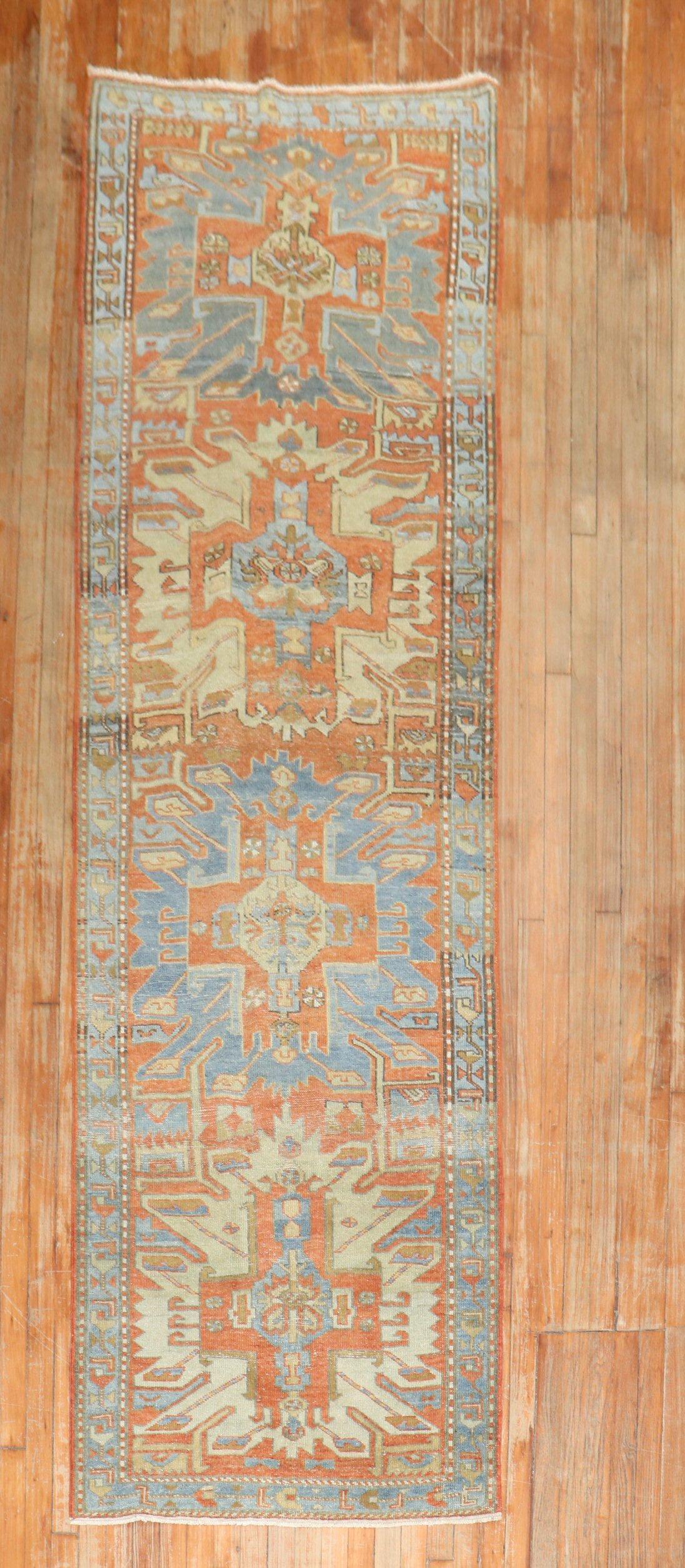 Zabihi Collection Antique Persian Heriz Runner For Sale 4