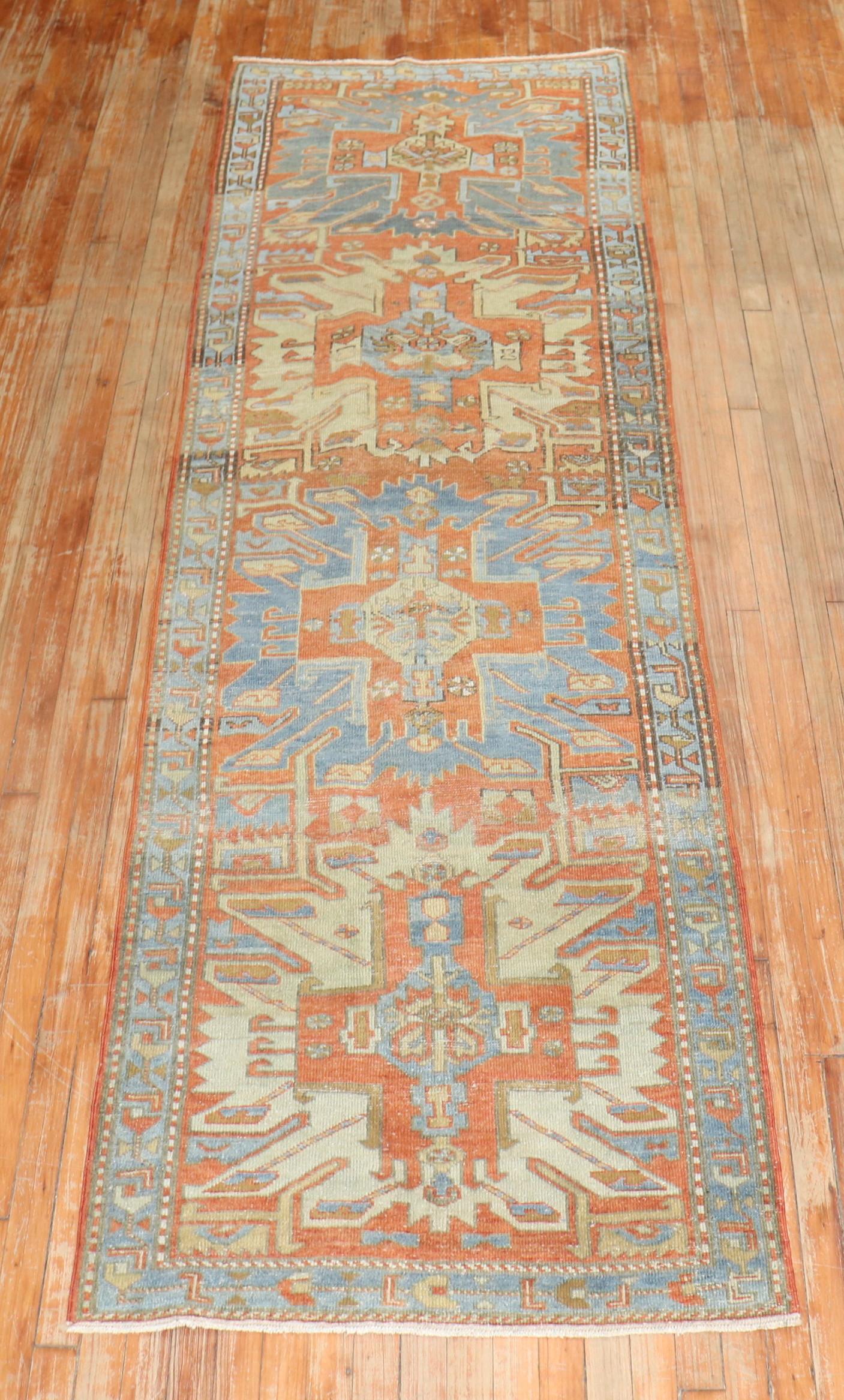 Zabihi Collection Antique Persian Heriz Runner For Sale 5