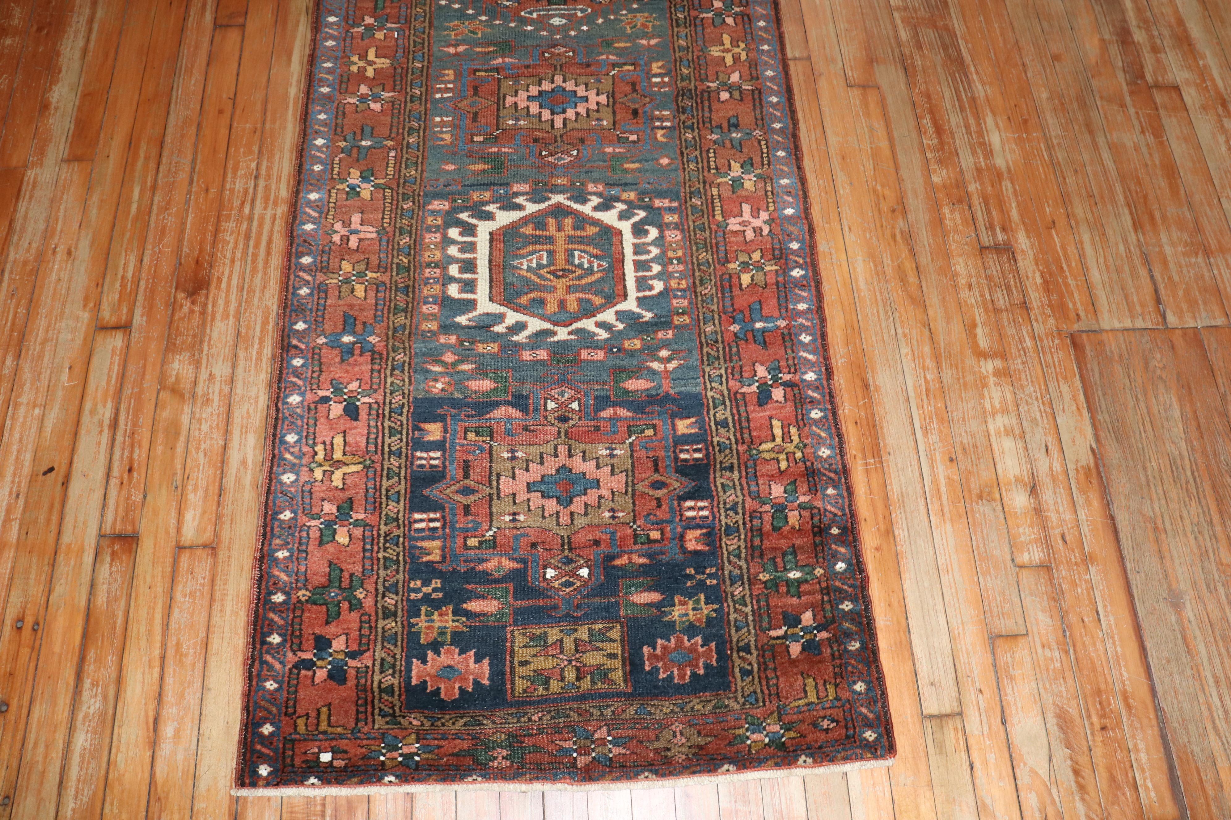 Antique Persian Heriz runner from the 2nd quarter of the 20th century with an all-over geometric motif 

2'10'' x 9'1''