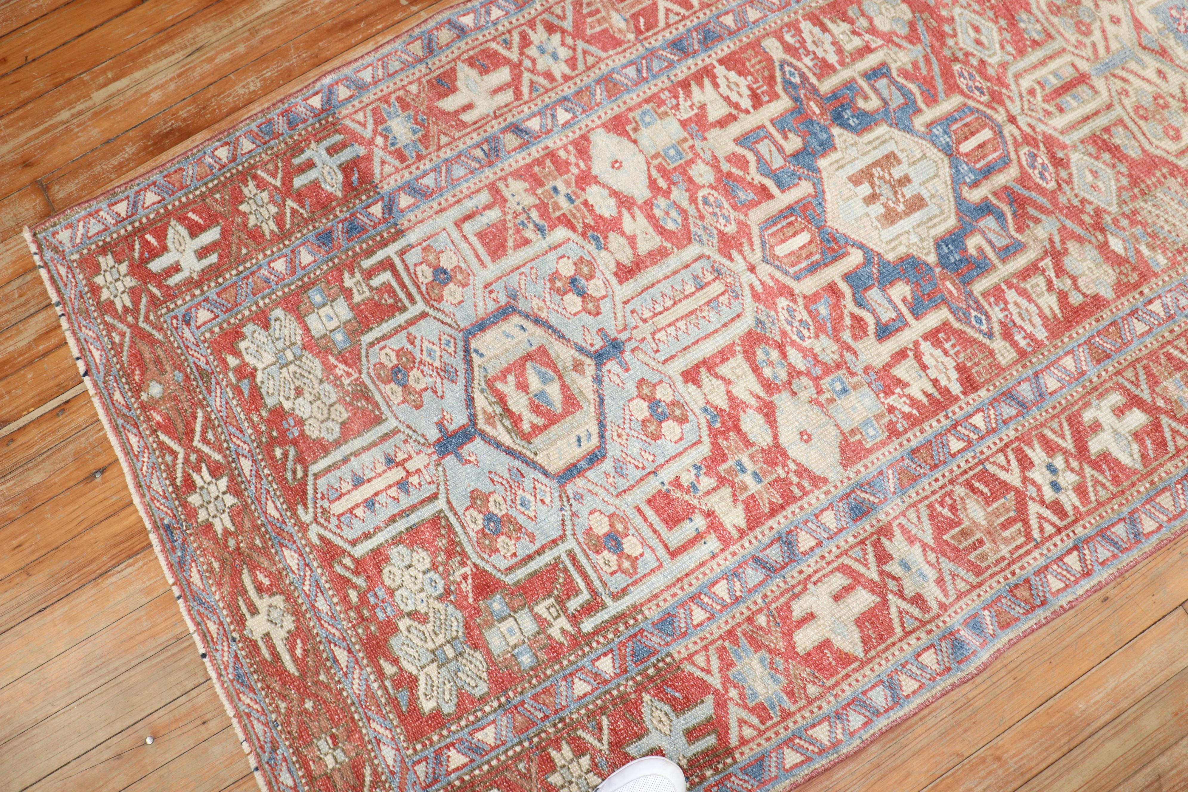 Chippendale Zabihi Collection Antique Persian Heriz Runner For Sale