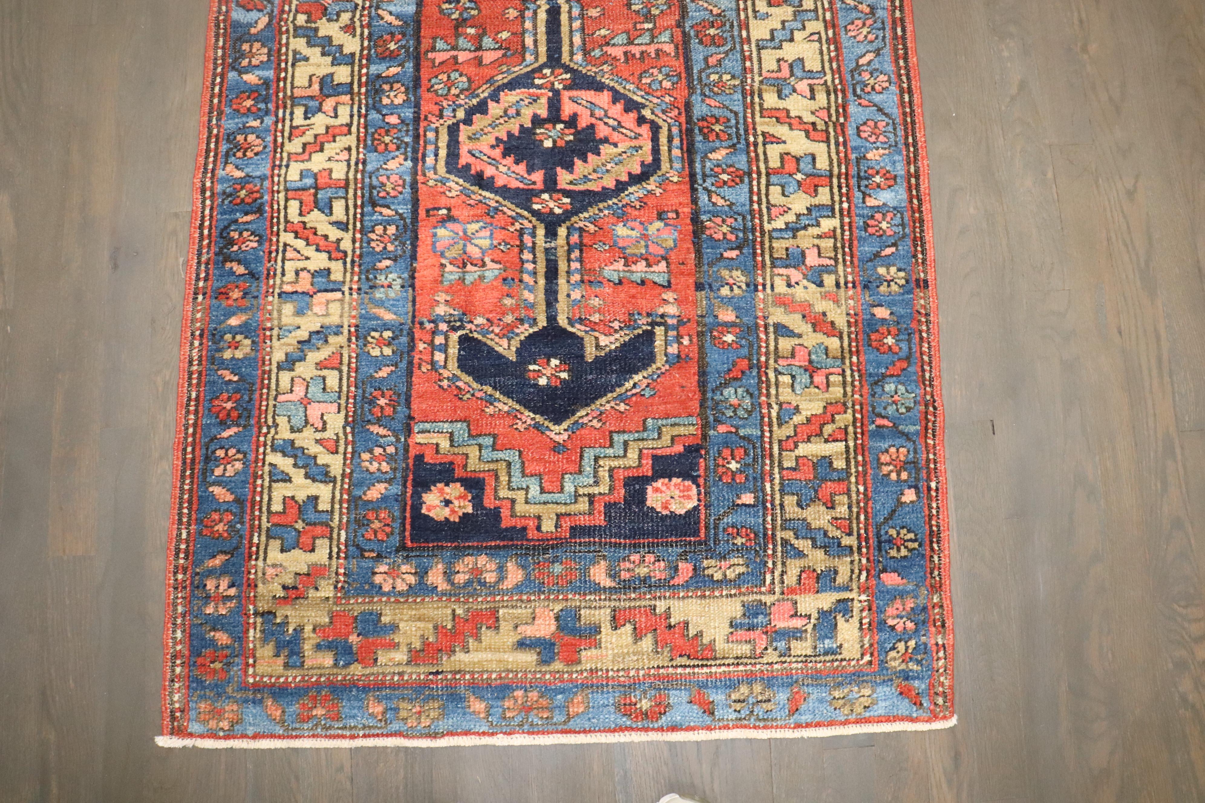 Chippendale Zabihi Collection Antique Persian Heriz Runner For Sale