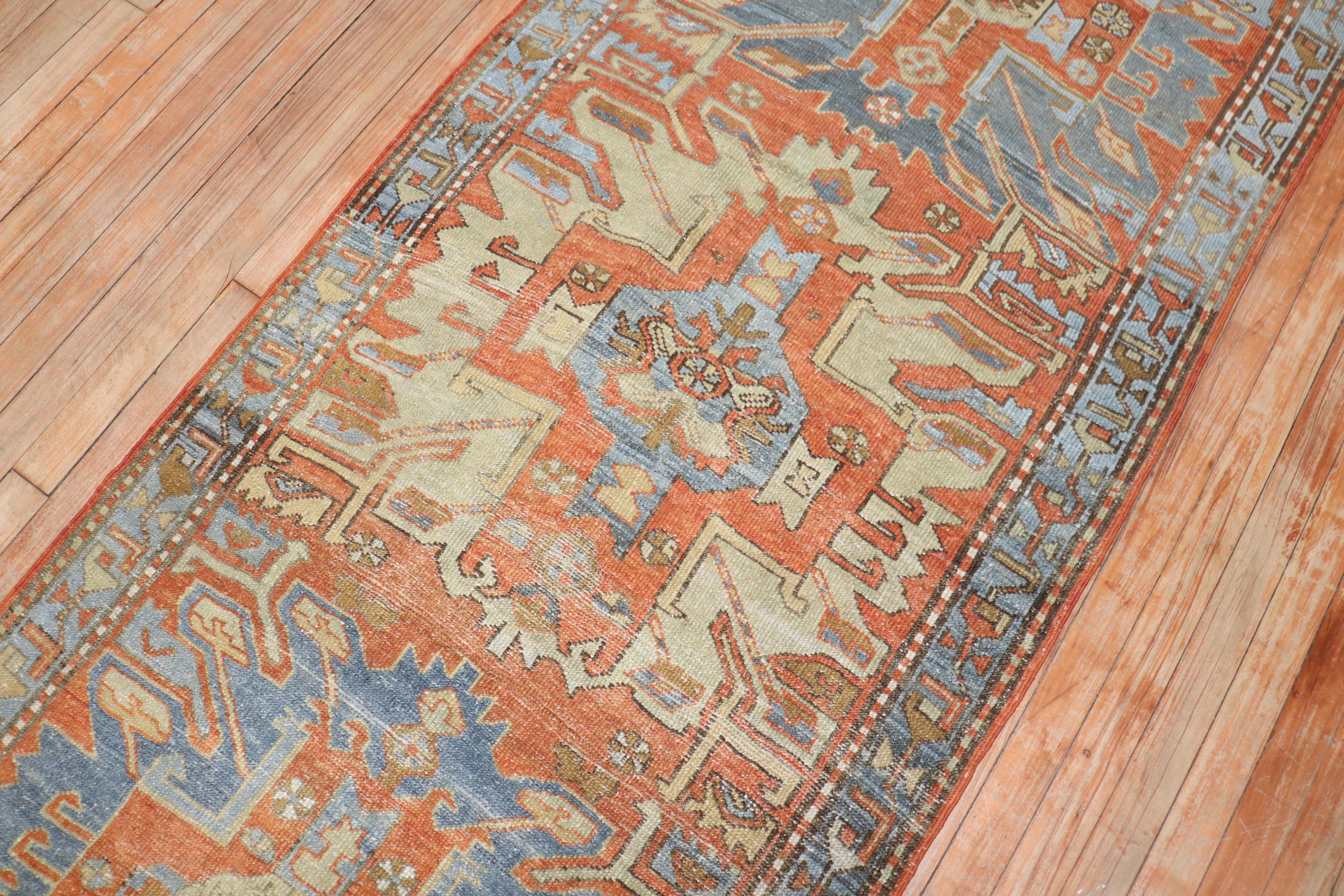 Zabihi Collection Antique Persian Heriz Runner In Good Condition For Sale In New York, NY