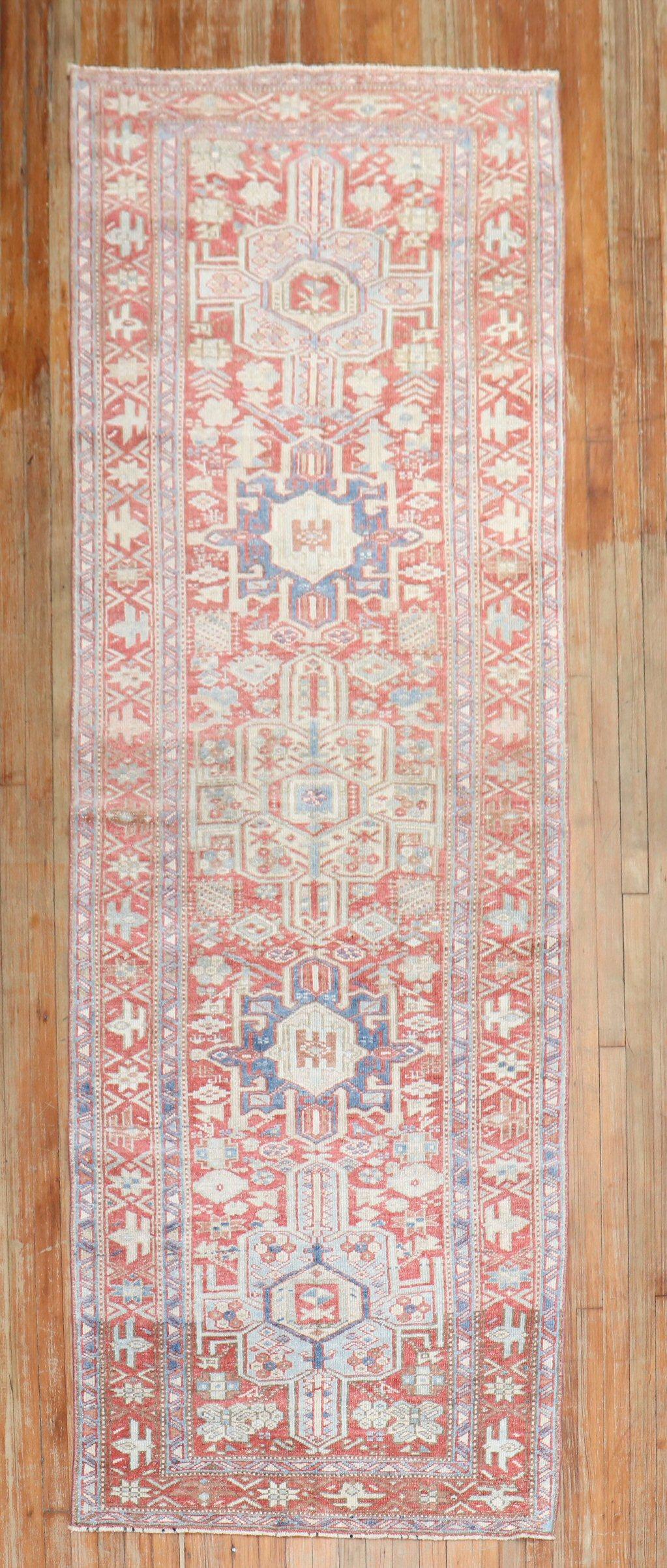 Zabihi Collection Antique Persian Heriz Runner In Good Condition For Sale In New York, NY